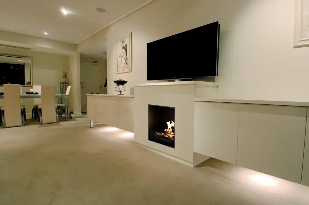 EcoSmart Fire Heritage 42SS 50" Black Ventless Ethanol Fireplace Insert with Stainless Steel Burner by Mad Design