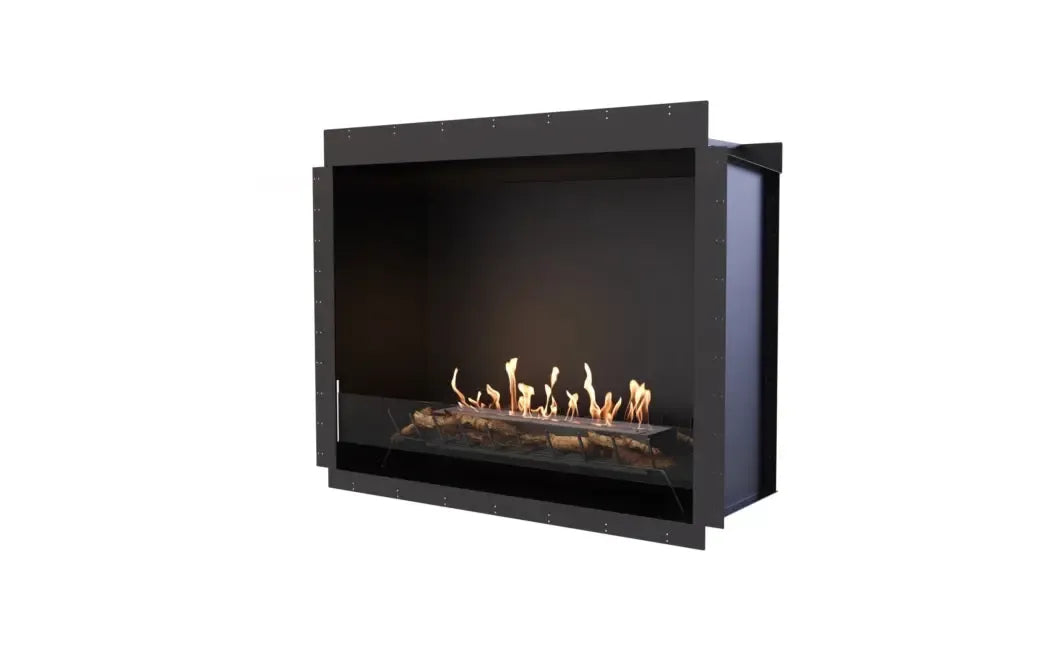 EcoSmart Fire Heritage 56SS 64" Black Ethanol Fireplace Insert with UL-Listed Burner by Mad Design