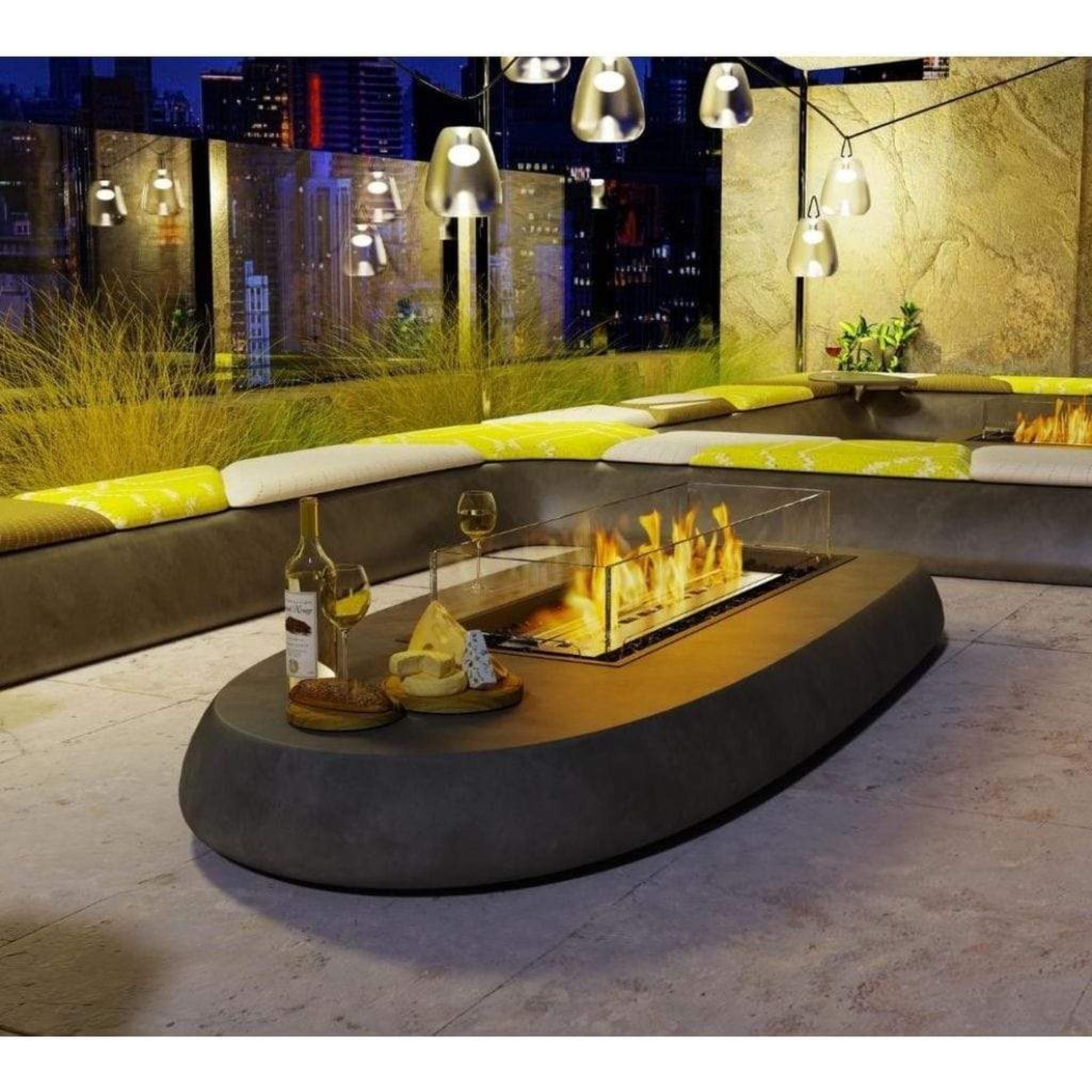 EcoSmart Fire Linear 50 47" Black Fire Pit Kit with Gas LP/NG Burner – Sleek Modern Design by Mad Design Group