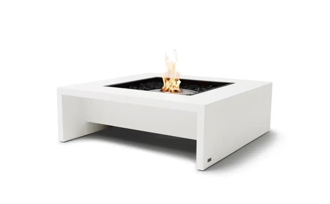 EcoSmart Fire Mojito 40" Bone Freestanding Outdoor Fire Table with Stainless Steel Burner and Waterfall Edge Design by MAD Design Group
