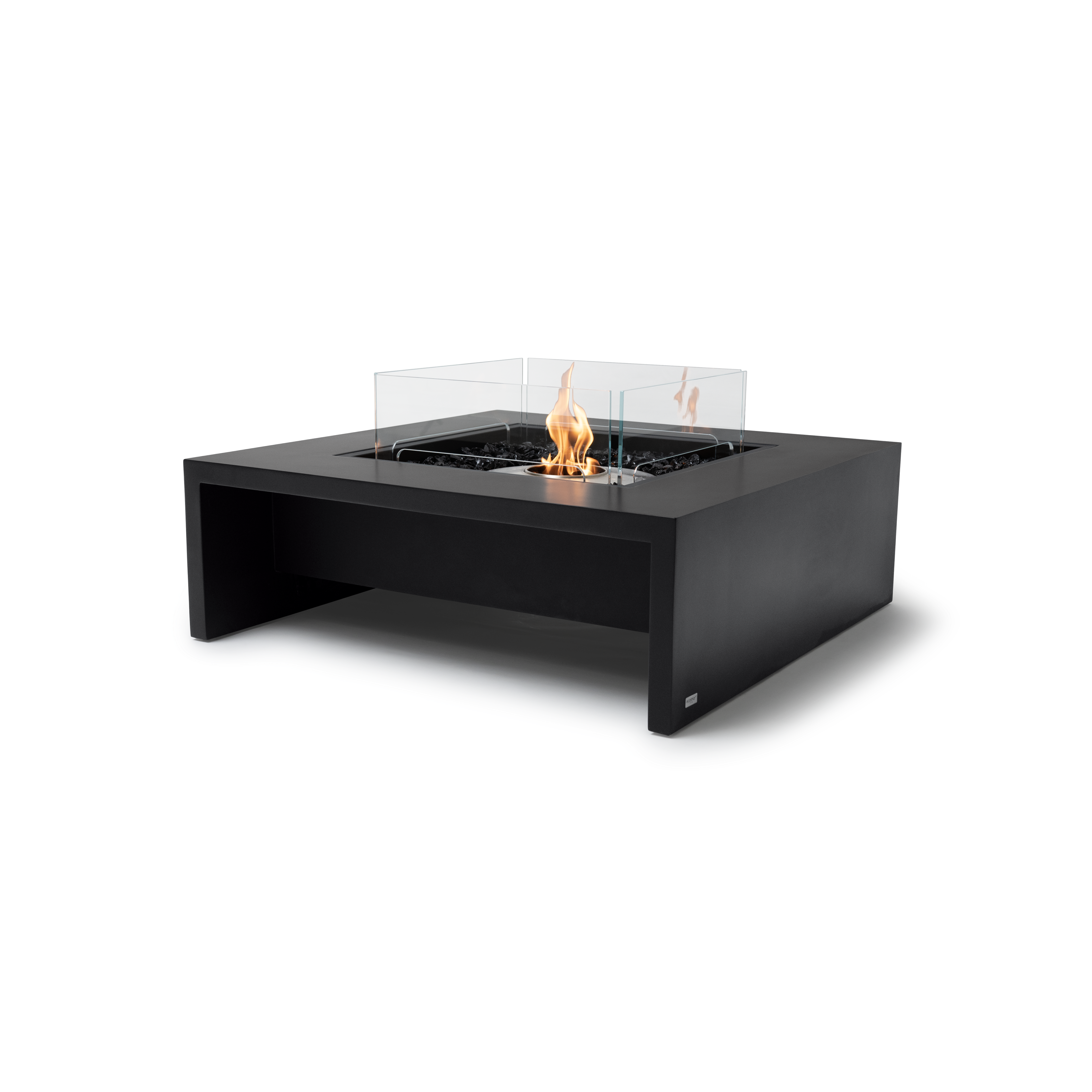 EcoSmart Fire Mojito 40" Graphite Freestanding Outdoor Fire Table with Stainless Steel Burner and Waterfall Edge Design by MAD Design Group