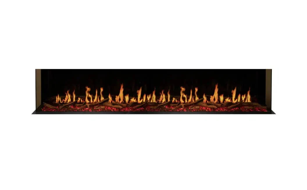 EcoSmart Fire Motion 100" Black Bay Electric Fireplace with Motion Picture Flame Technology by MAD Design Group