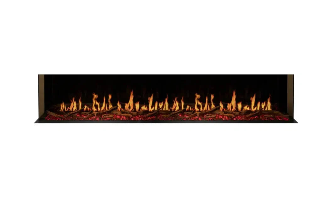 EcoSmart Fire Motion 100" Black Left Corner Electric Fireplace with Motion Picture Flame Technology by MAD Design Group