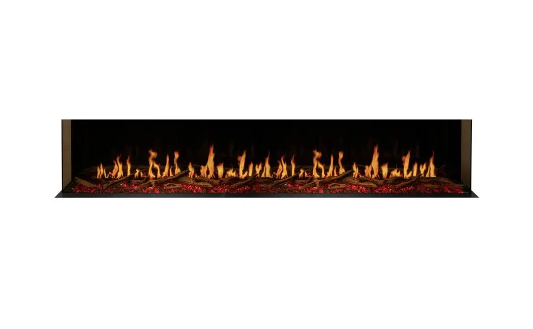 EcoSmart Fire Motion 100" Black Single-Sided Electric Fireplace with Motion Picture Flame Technology by MAD Design Group