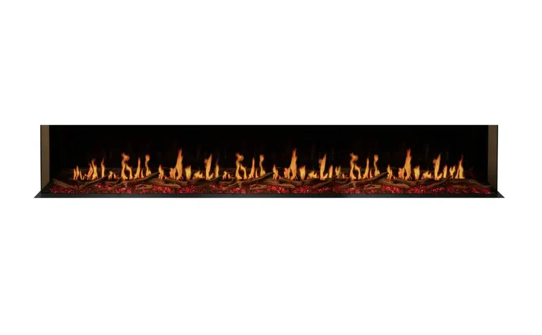 EcoSmart Fire Motion 120" Black Left Corner Electric Fireplace with Motion Picture Flame Technology by MAD Design Group