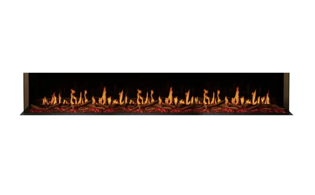 EcoSmart Fire Motion 120" Black Right Corner Electric Fireplace with Motion Picture Flame Technology by MAD Design Group