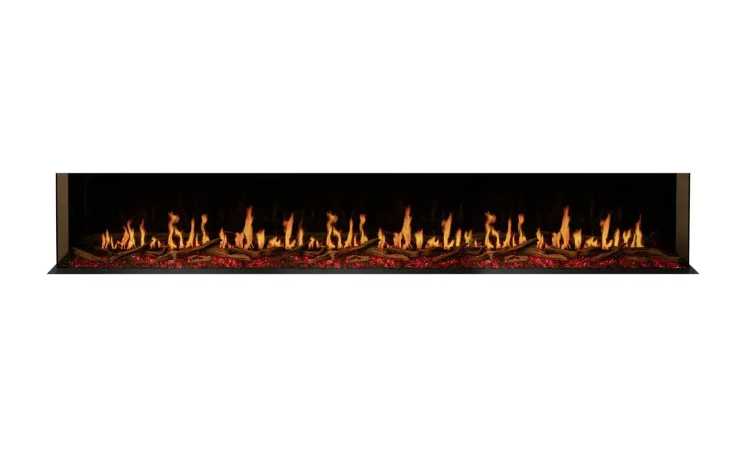 EcoSmart Fire Motion 120" Black Single Sided Electric Fireplace with Motion Picture Flame Technology by MAD Design Group