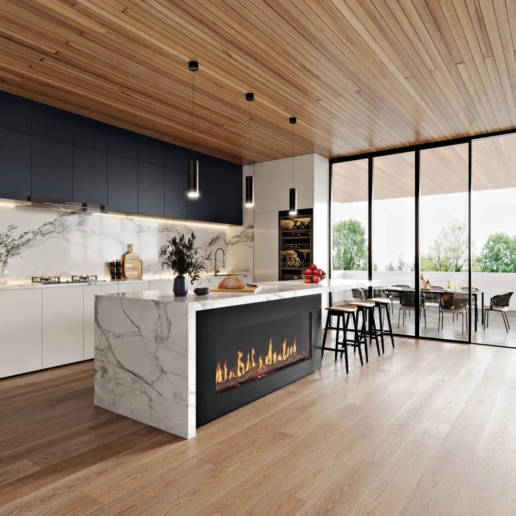 EcoSmart Fire Motion 30" Black Right Corner Electric Fireplace with Motion Picture Flame Technology by MAD Design Group