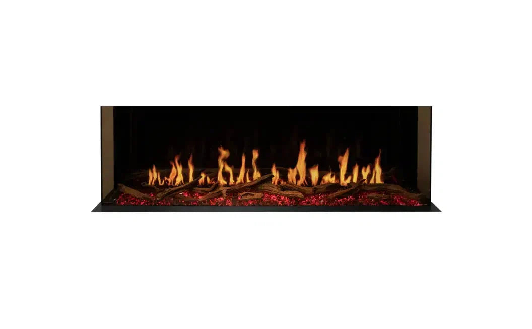 EcoSmart Fire Motion 60" Black Bay Electric Fireplace with Motion Picture Flame Technology by MAD Design Group