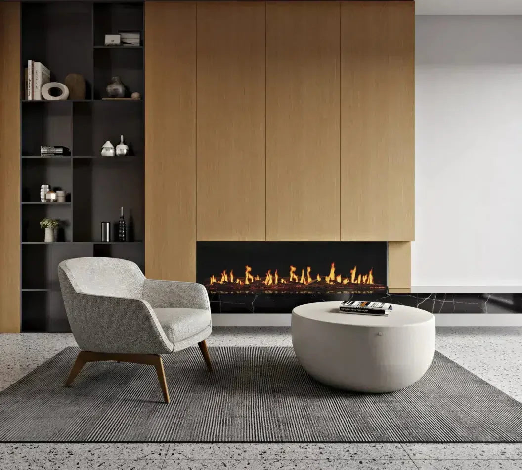 EcoSmart Fire Motion 60" Black Right Corner Electric Fireplace with Motion Picture Flame Technology by MAD Design Group