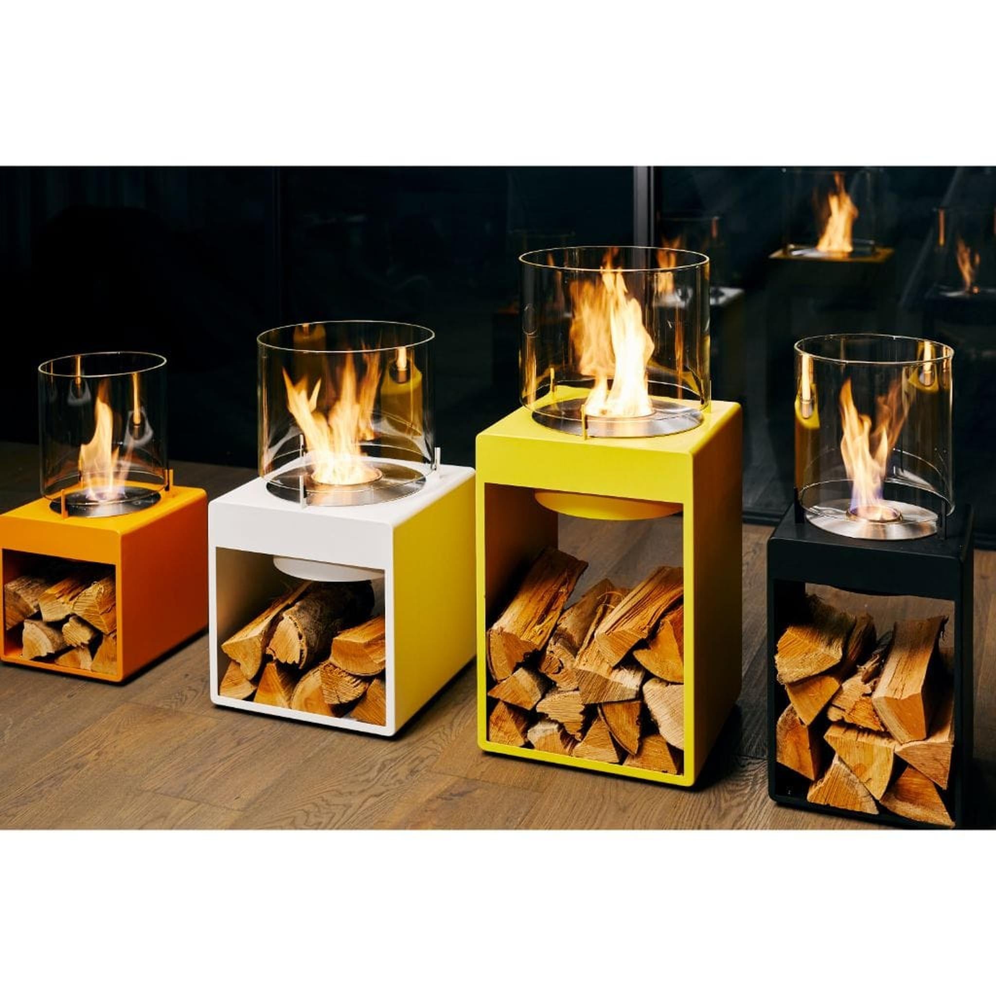 EcoSmart Fire POP 3L 27" Orange Retro-Style Freestanding Fireplace with Stainless Steel Burner by MAD Design Group