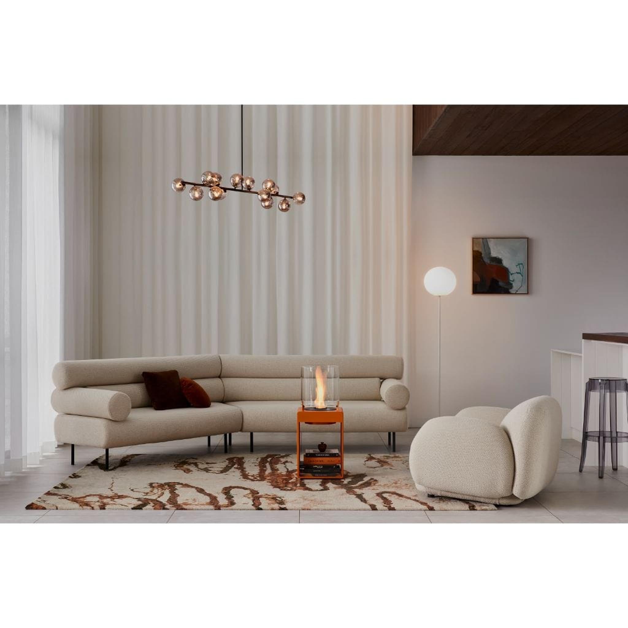 EcoSmart Fire POP 3T 33" Orange Freestanding Retro-Style Fireplace with Black Burner by MAD Design Group