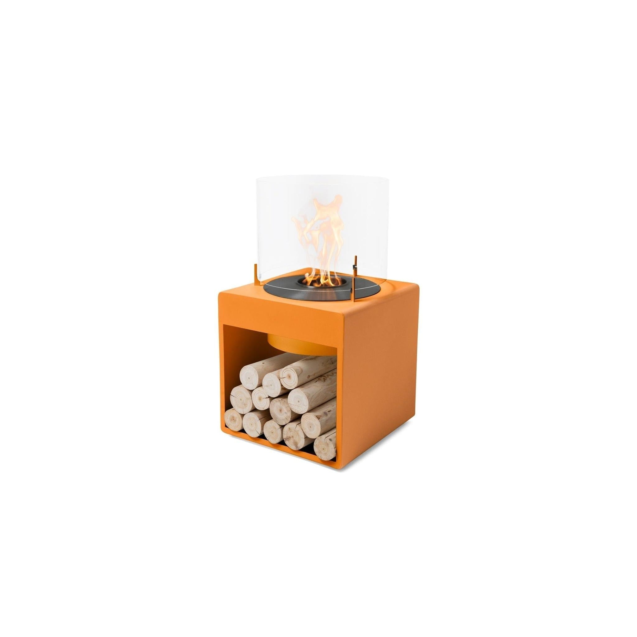 EcoSmart Fire POP 8L 31" Orange Freestanding Fireplace with Modern Retro Design & Black Burner by MAD Design Group