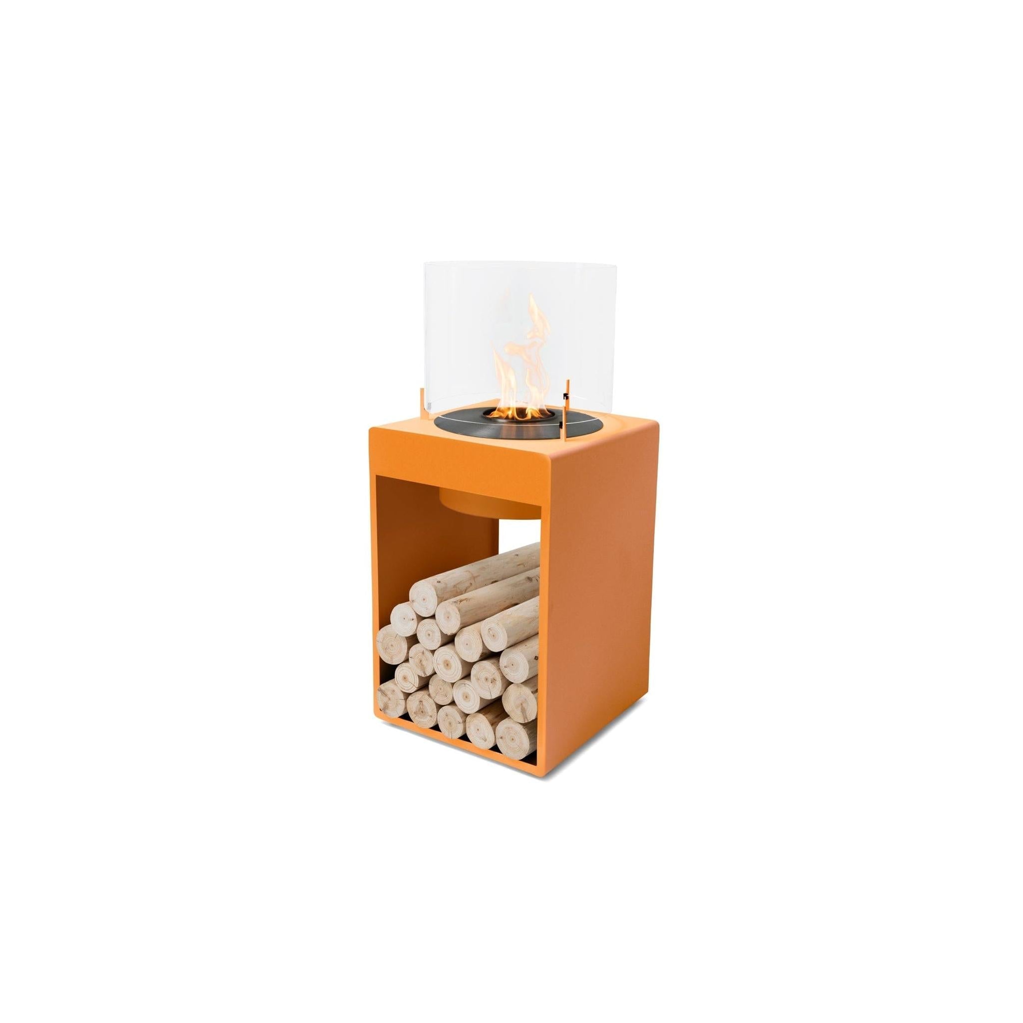 EcoSmart Fire POP 8T 39" Orange Freestanding Fireplace with Modern Retro Design & Black Burner by MAD Design Group