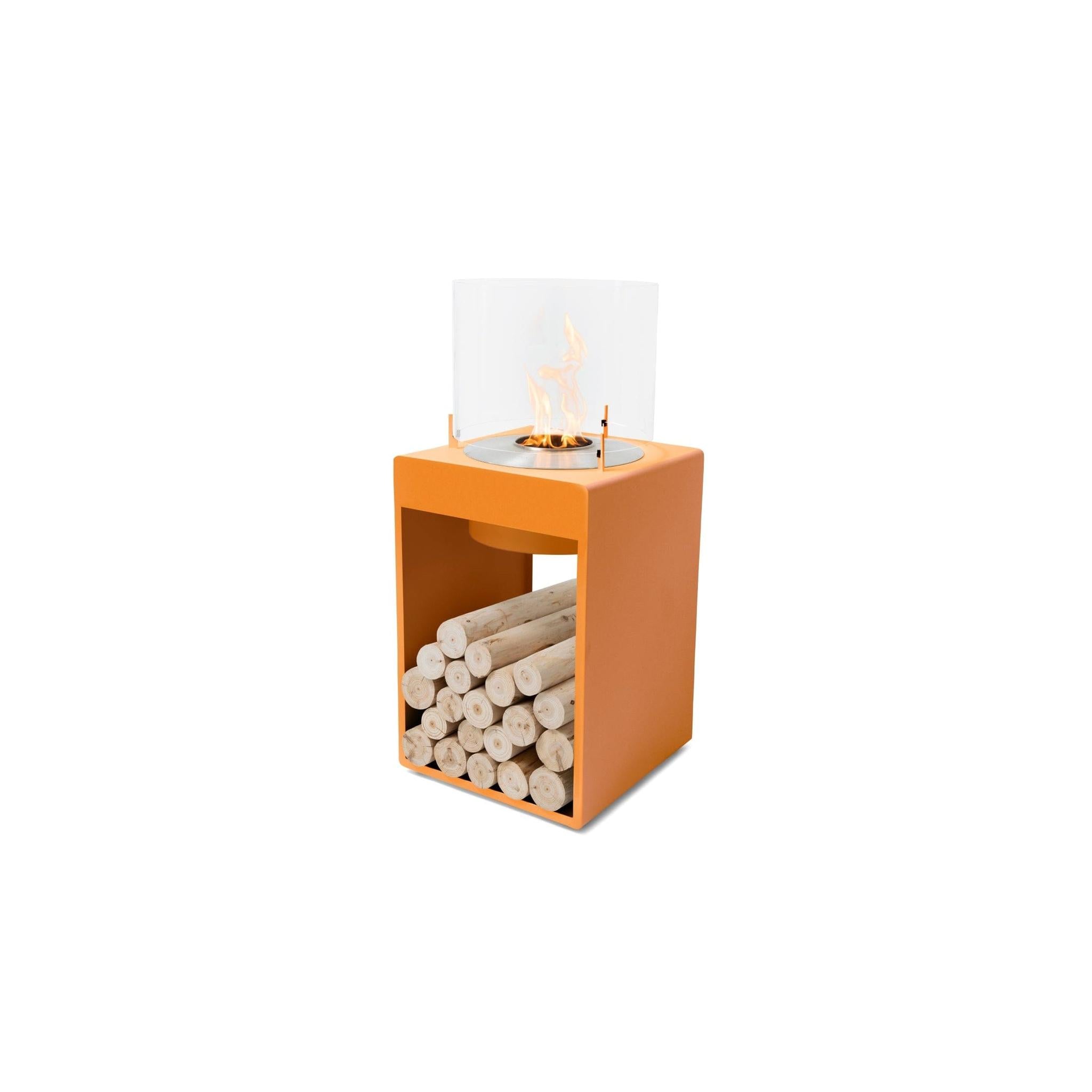 EcoSmart Fire POP 8T 39" Orange Freestanding Fireplace with Modern Retro Design & Stainless Steel Burner by MAD Design Group