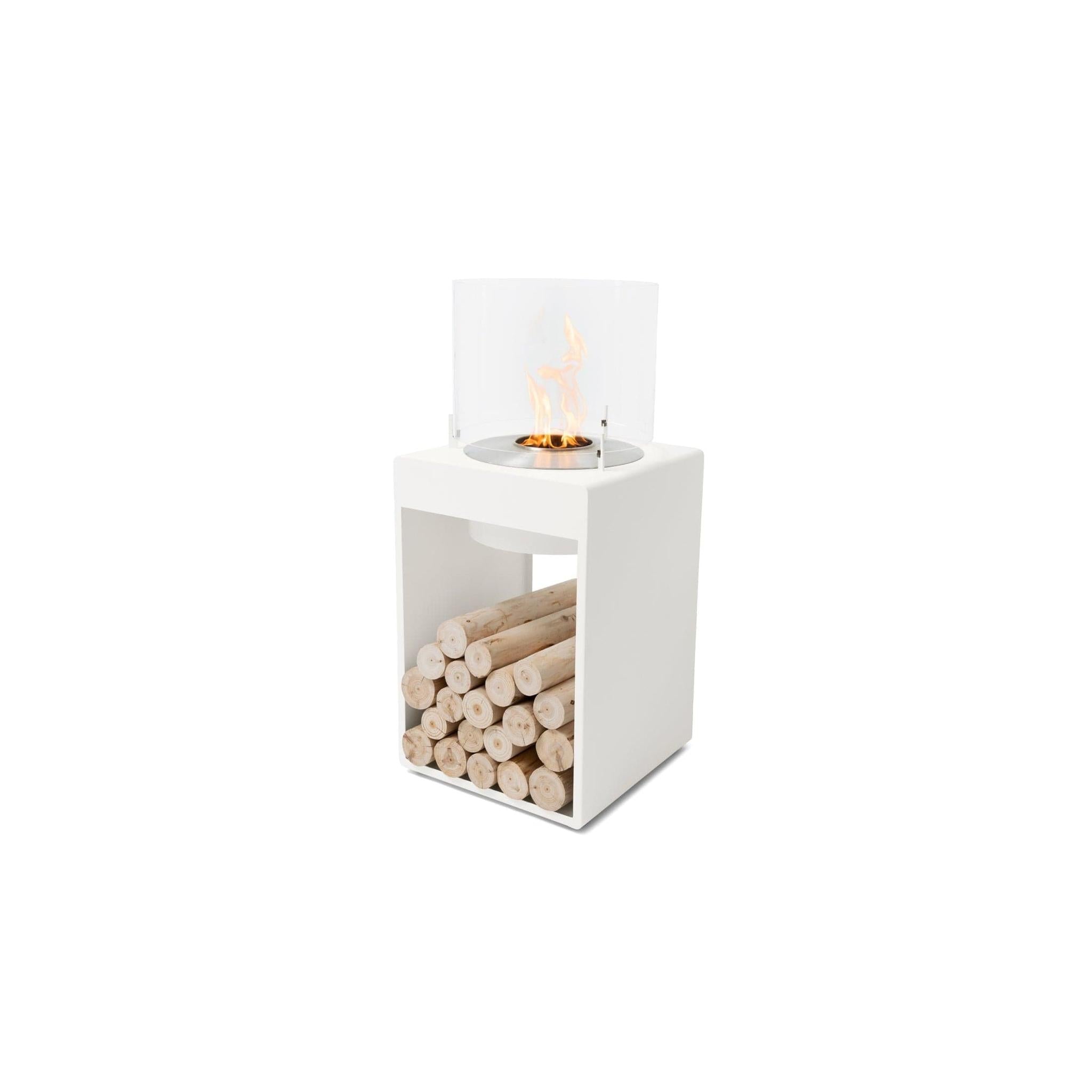 EcoSmart Fire POP 8T 39" White Freestanding Fireplace with Modern Retro Design & Stainless Steel Burner by MAD Design Group