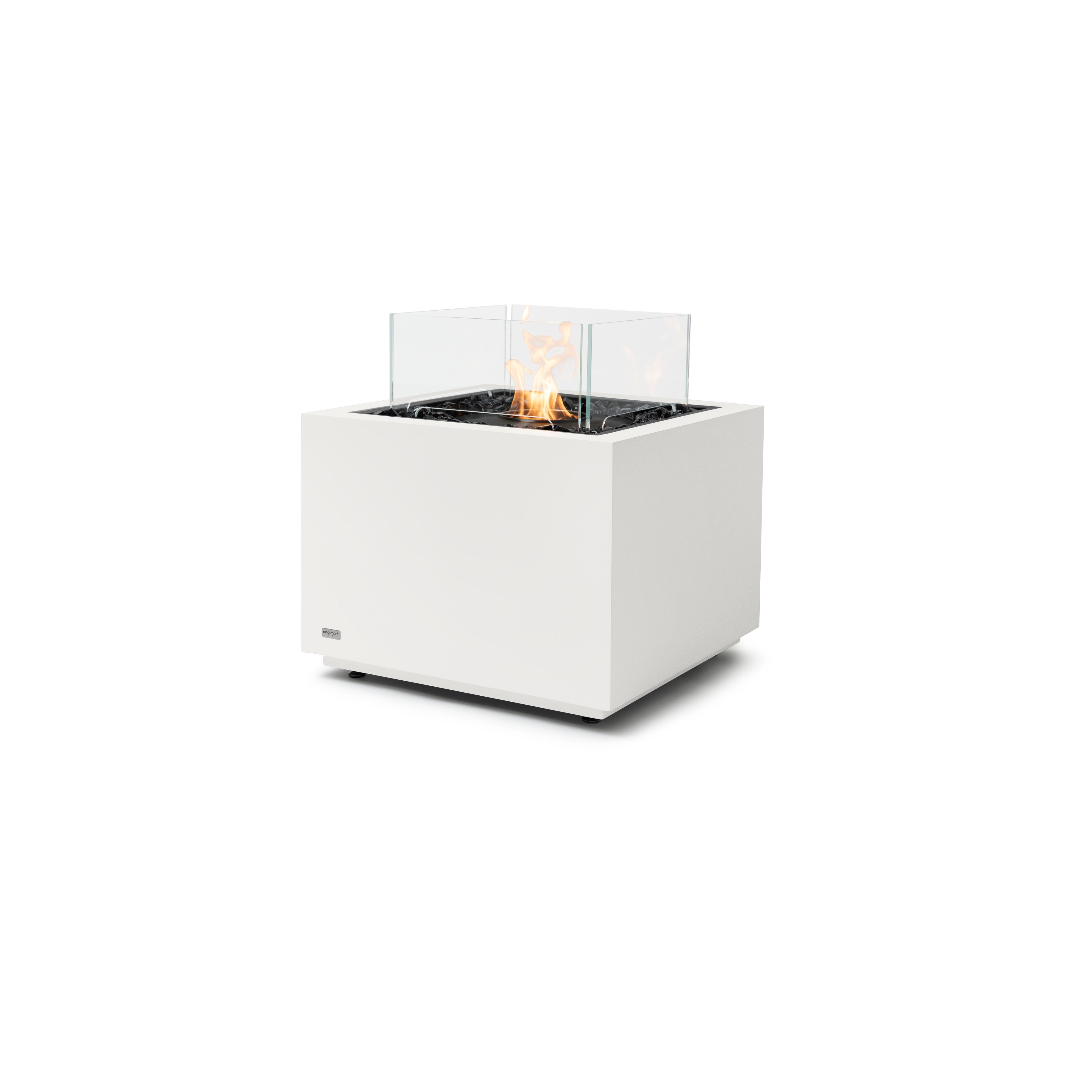 EcoSmart Fire Sidecar 24" Freestanding Outdoor Fire Table with Black Burner and Geometric Base by MAD Design Group