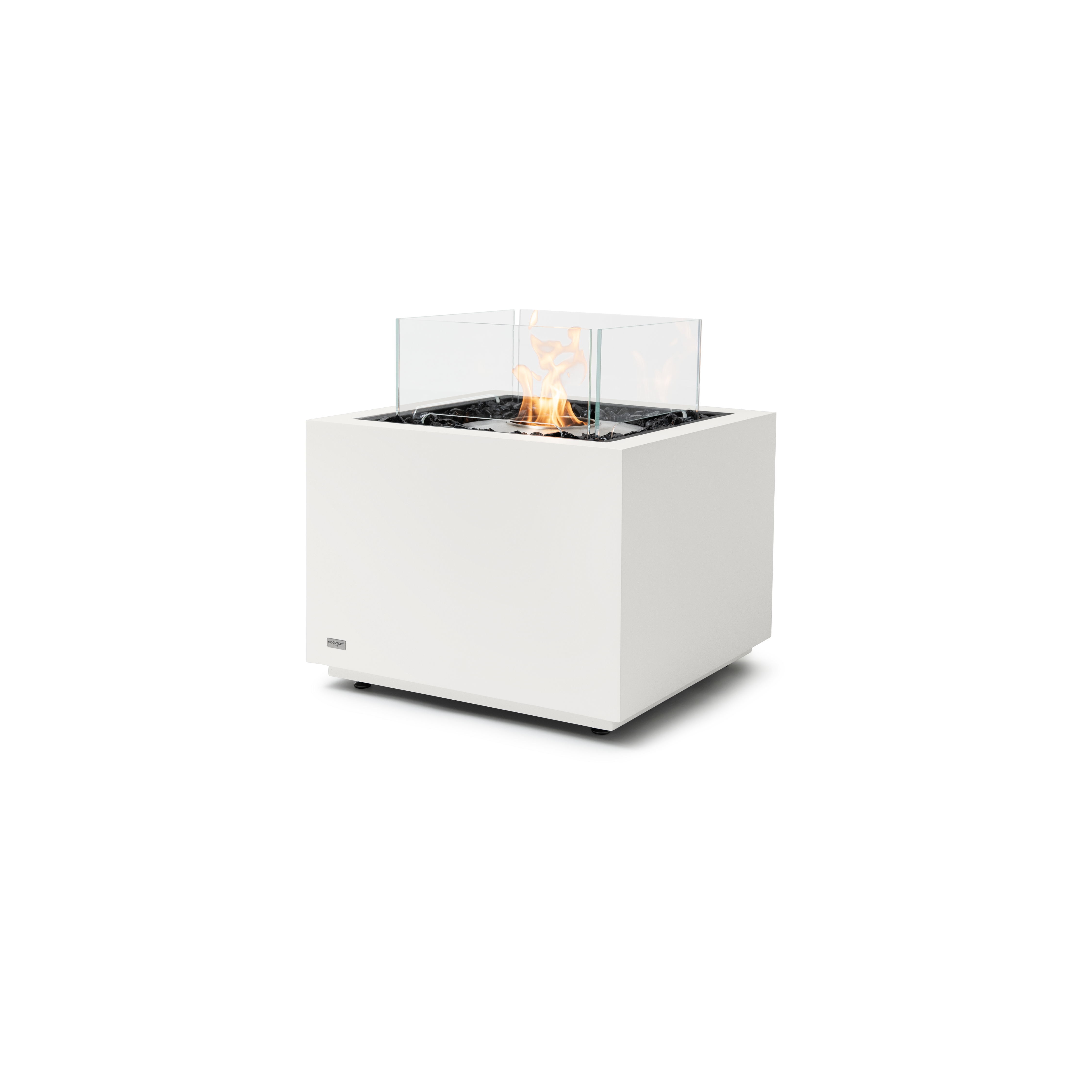 EcoSmart Fire Sidecar Bone 24" Freestanding Outdoor Fire Table with Stainless Steel Burner by MAD Design Group