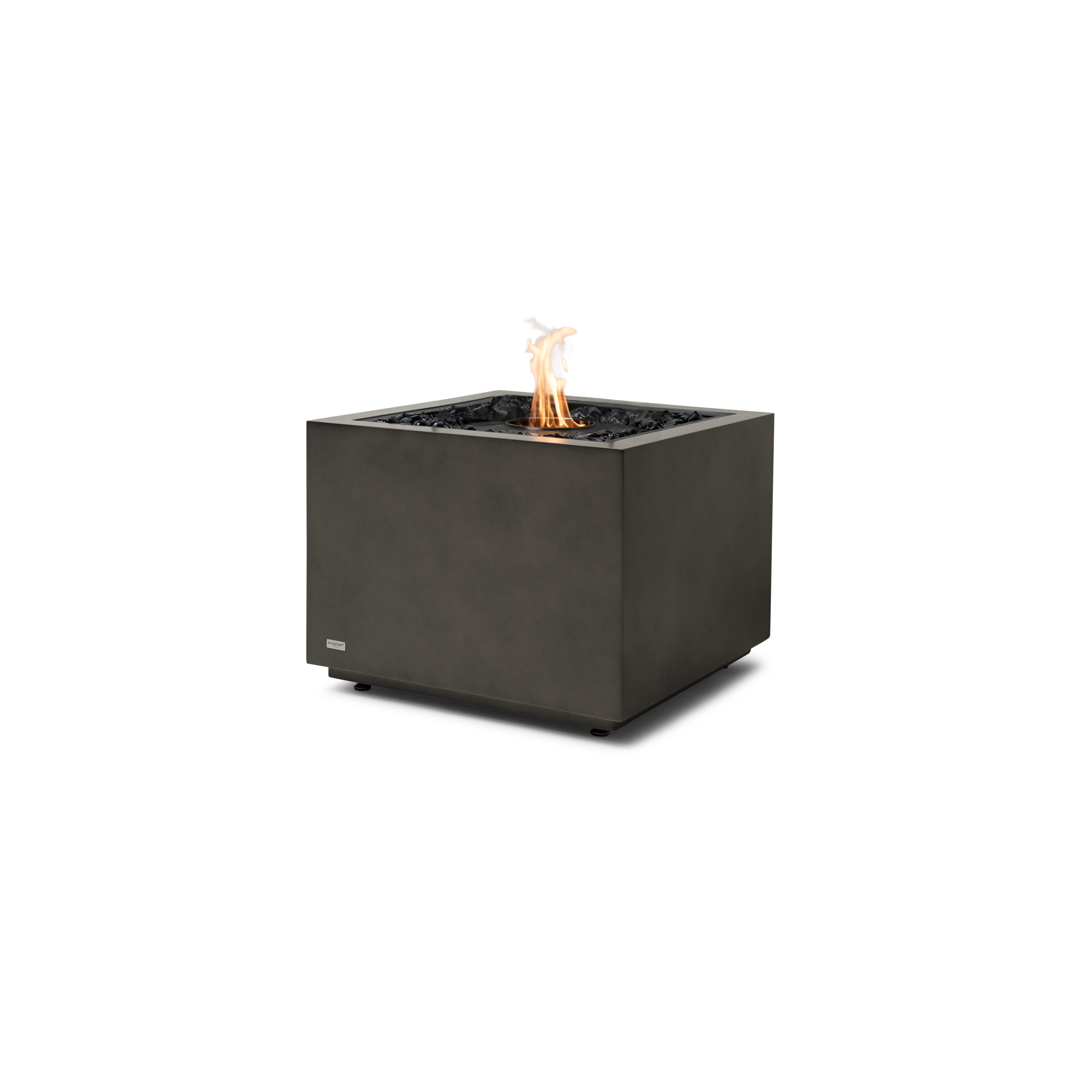 EcoSmart Fire Sidecar 24" Freestanding Outdoor Fire Table in Natural with Black Burner by MAD Design Group