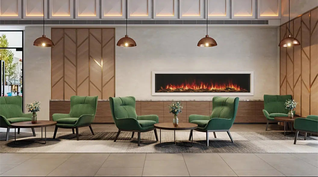 EcoSmart Fire Switch 96" Black Single Sided Electric Fireplace with Switch FX Technology by MAD Design Group