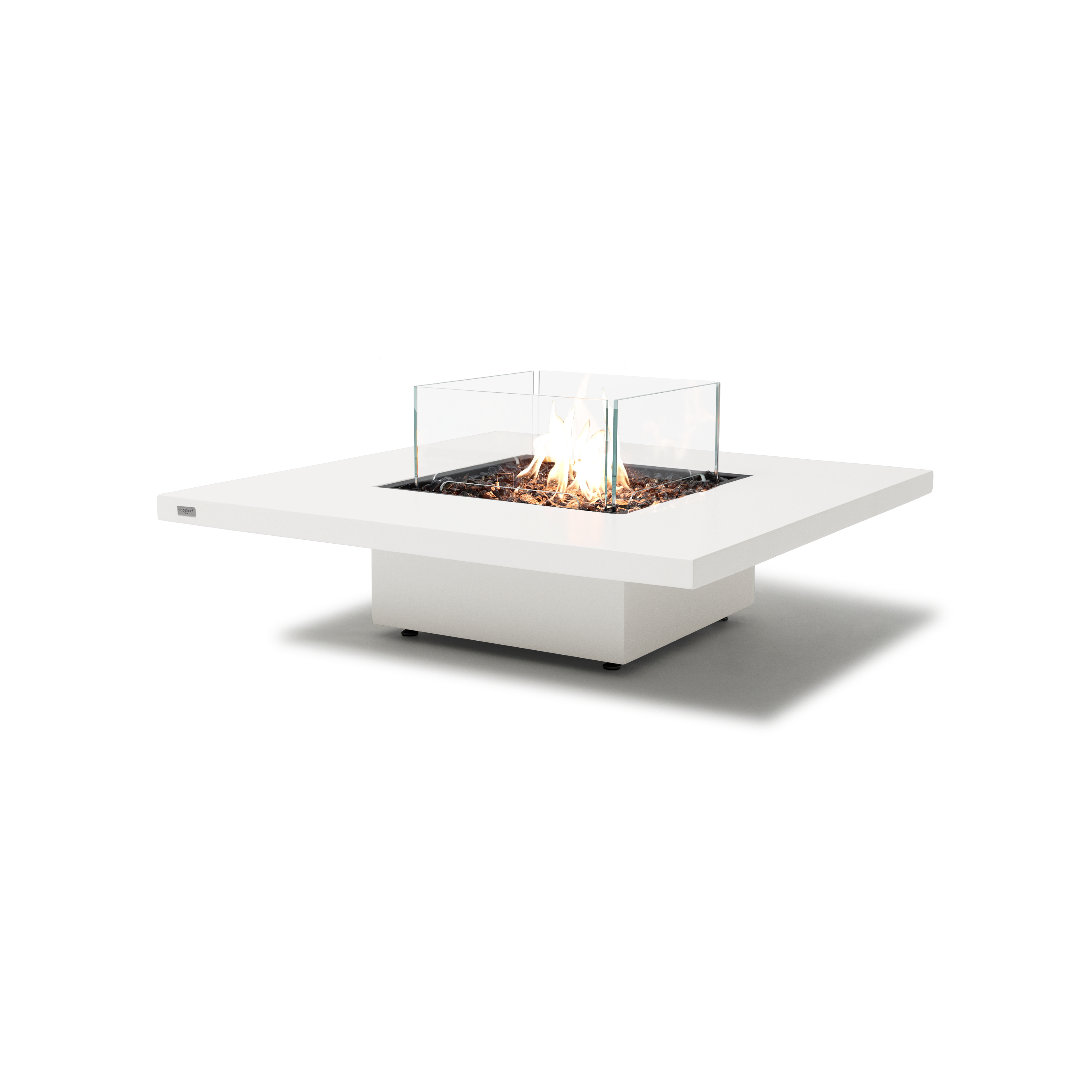 EcoSmart Fire Vertigo 40" Bone Freestanding Outdoor Fire Table with Gas LP/NG Burner – All-Weather Floating Design by MAD Design Group