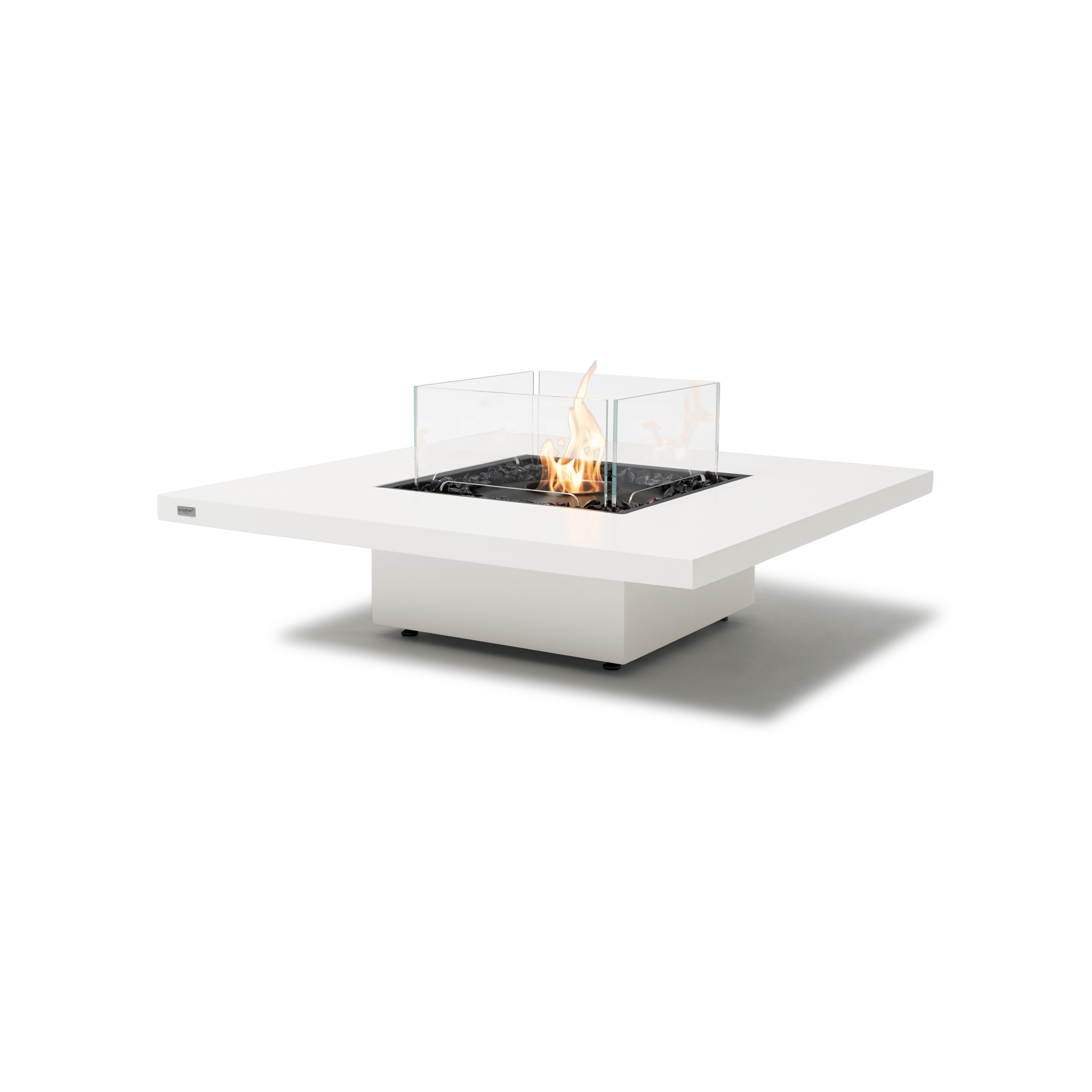 EcoSmart Fire Vertigo 40" Bone Freestanding Indoor Fire Table with Black Burner – Coffee Table Conversion Option by MAD Design Group