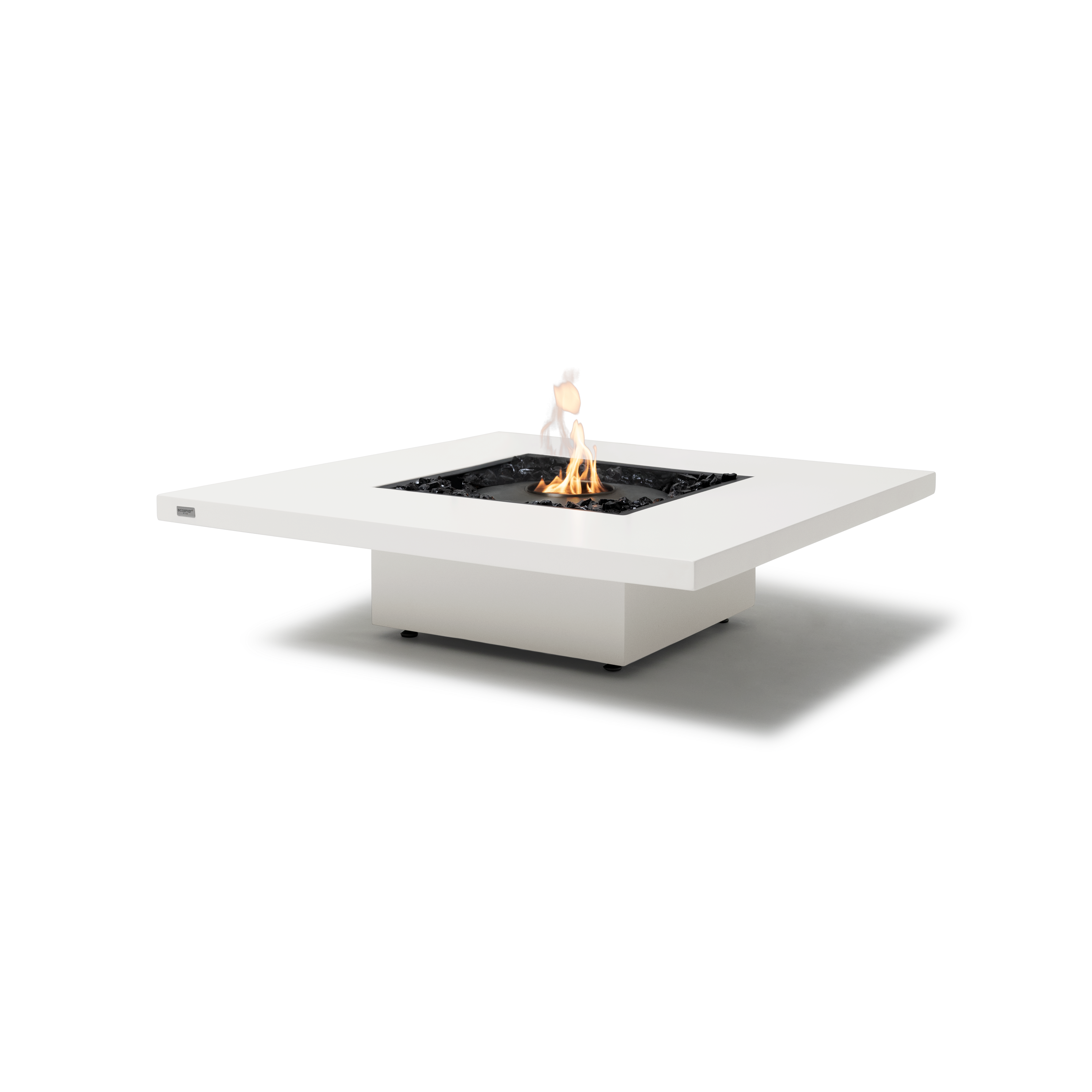 EcoSmart Fire Vertigo 40" Bone Freestanding Indoor Fire Table with Black Burner – Coffee Table Conversion Option by MAD Design Group