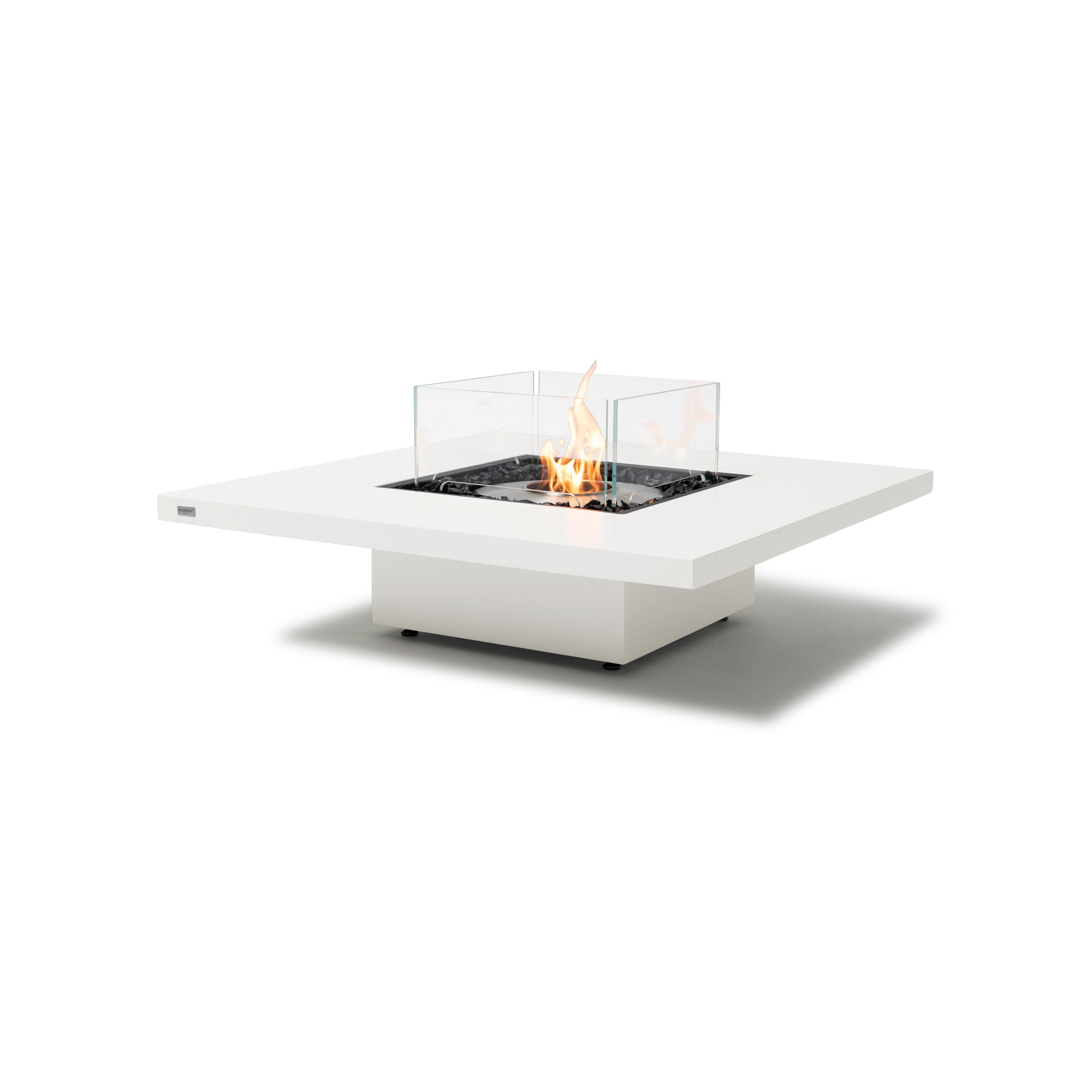 EcoSmart Fire Vertigo 40" Bone Freestanding Indoor Fire Table with Stainless Steel Burner – Timeless Floating Design by MAD Design Group