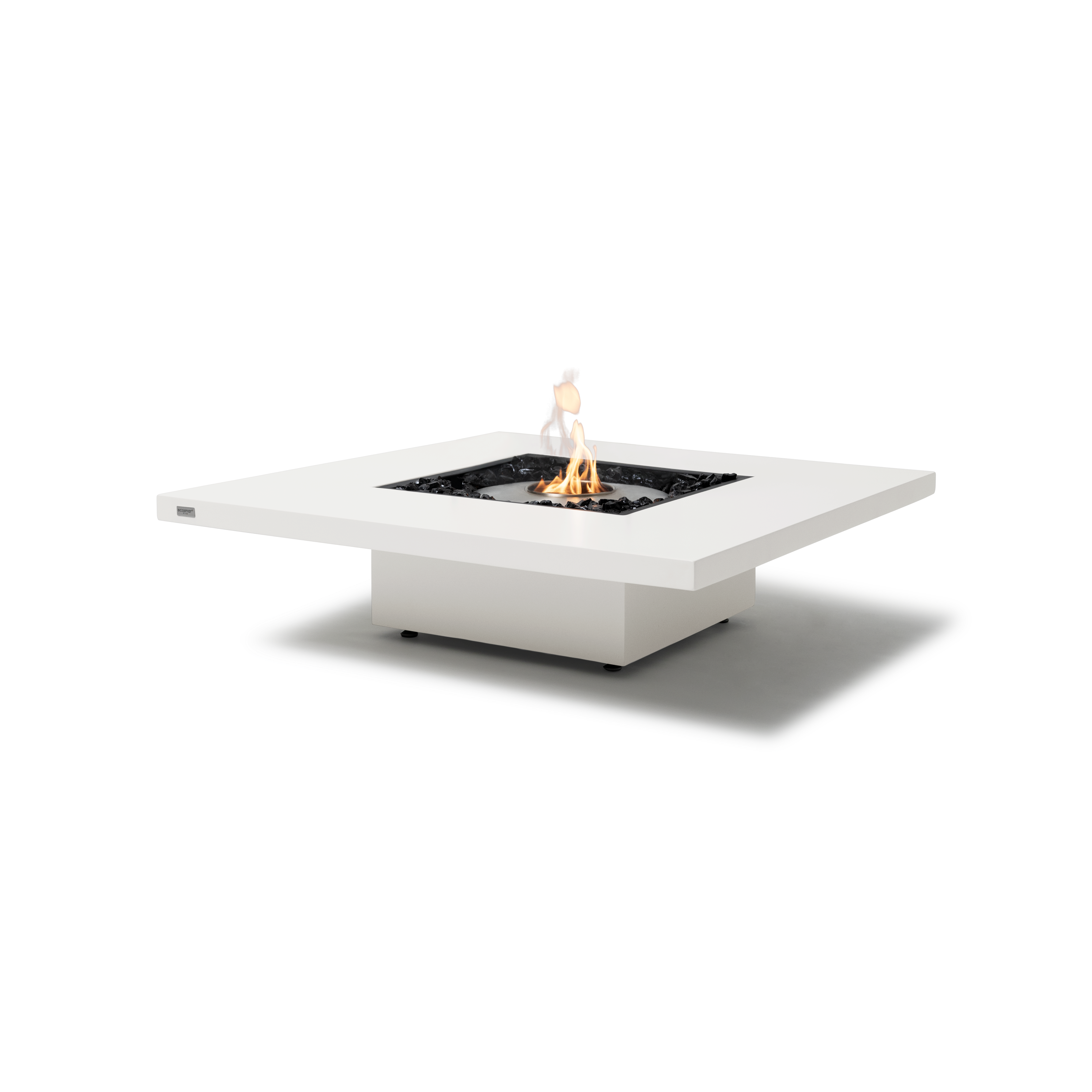 EcoSmart Fire Vertigo 40" Bone Freestanding Indoor Fire Table with Stainless Steel Burner – Timeless Floating Design by MAD Design Group