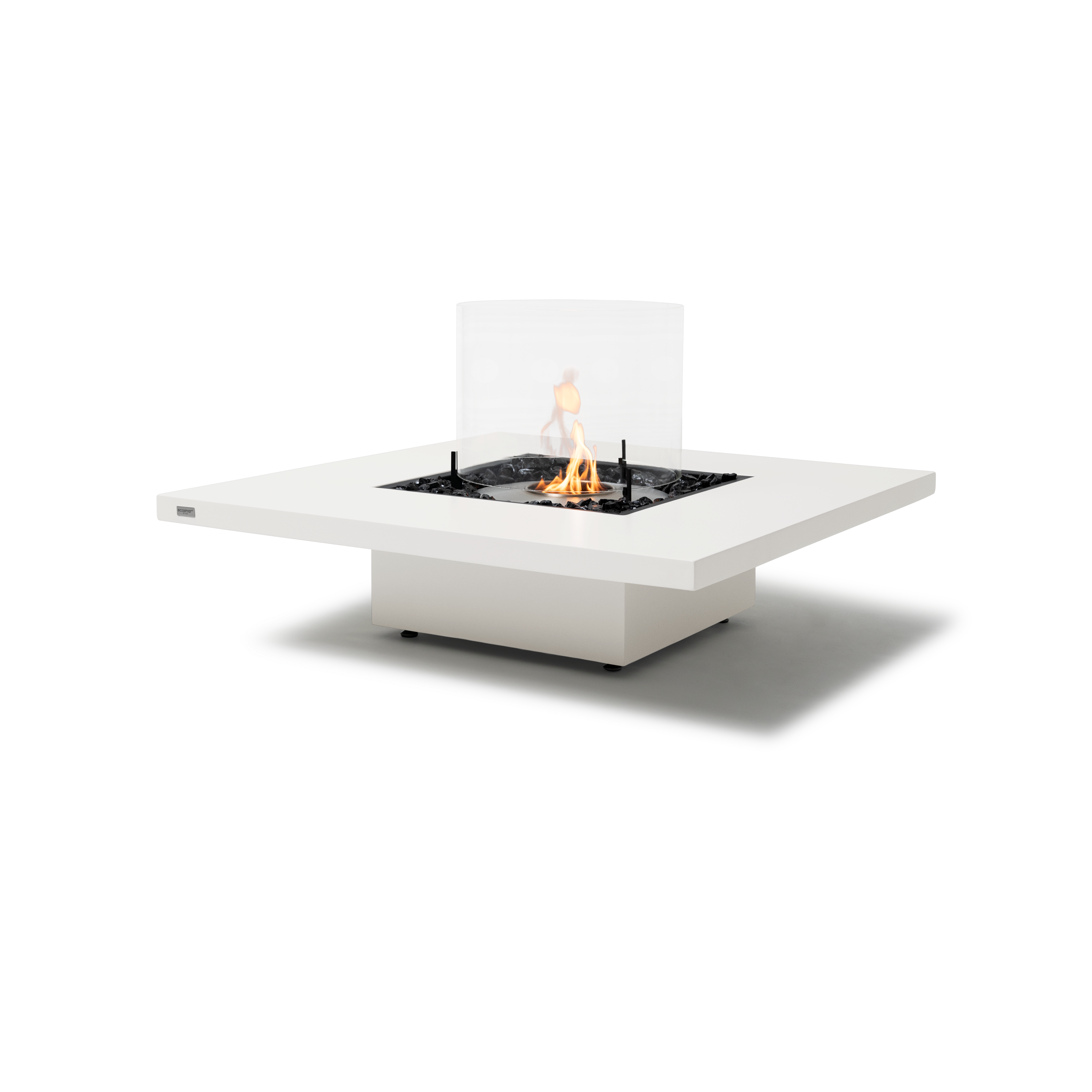 EcoSmart Fire Vertigo 40" Bone Freestanding Outdoor Fire Table with Stainless Steel Burner – All-Weather Floating Design by MAD Design Group