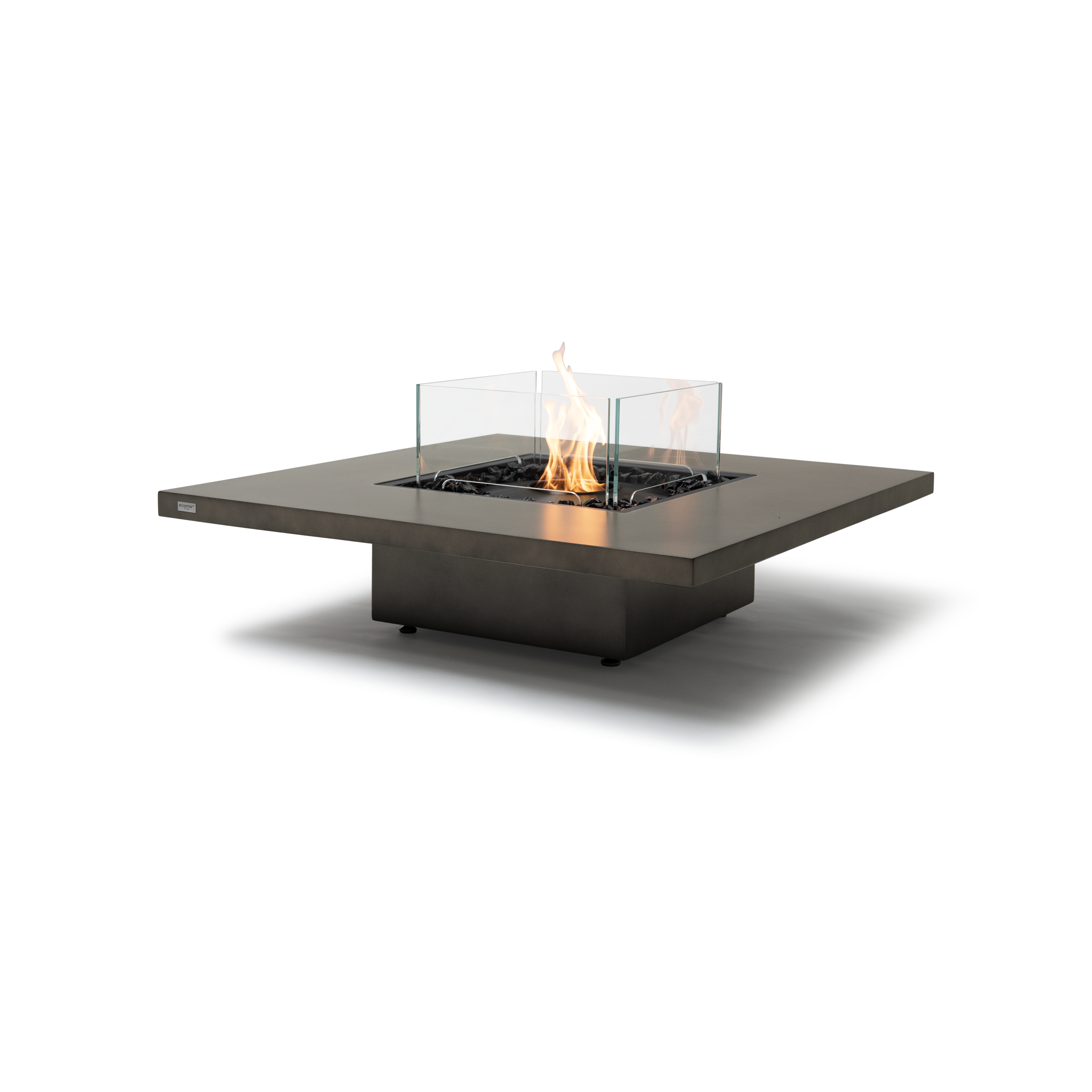 EcoSmart Fire Vertigo 40" Natural Freestanding Indoor Fire Table with Black Burner – All-Weather Fluid™ Concrete Build by MAD Design Group