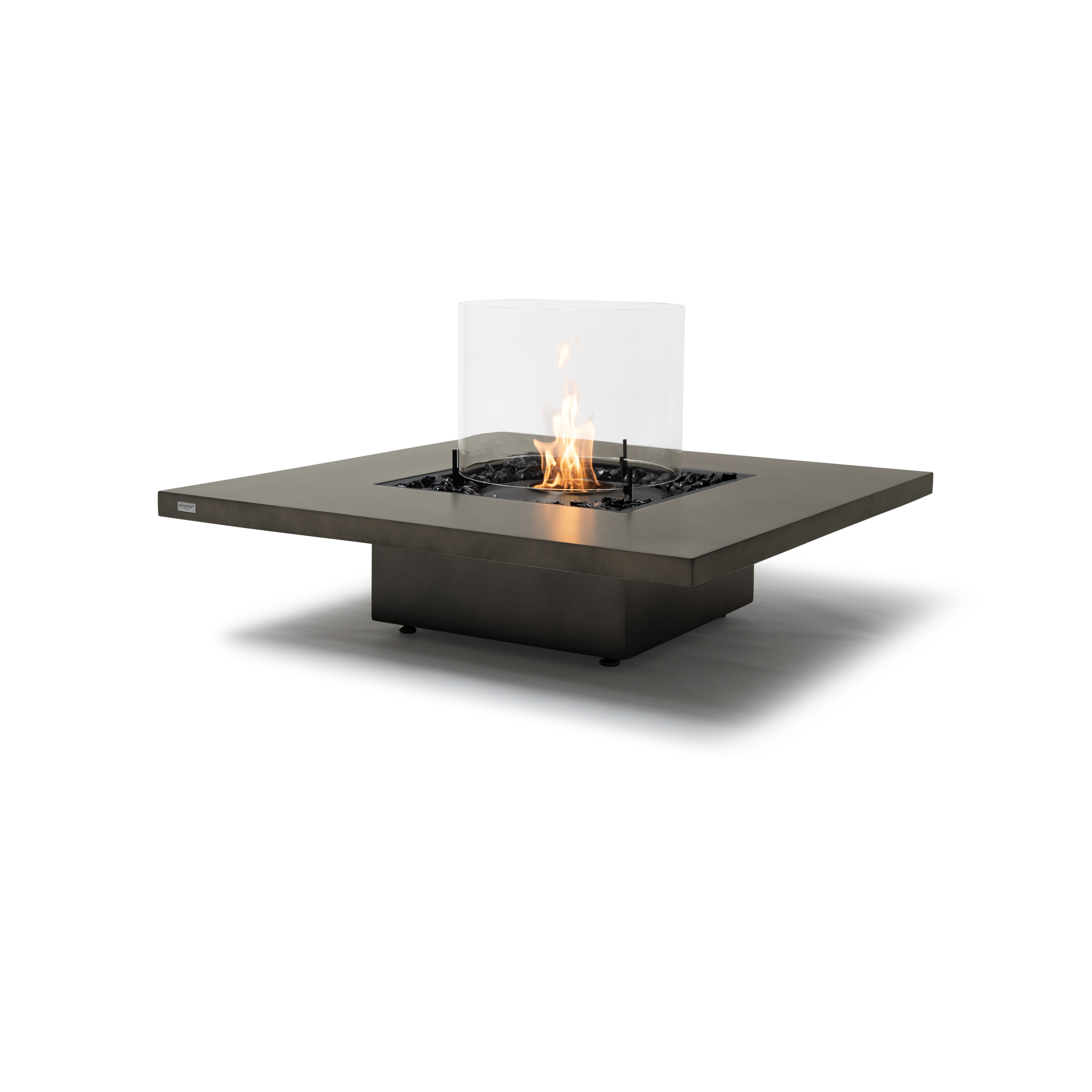 EcoSmart Fire Vertigo 40" Natural Freestanding Indoor Fire Table with Black Burner – All-Weather Fluid™ Concrete Build by MAD Design Group
