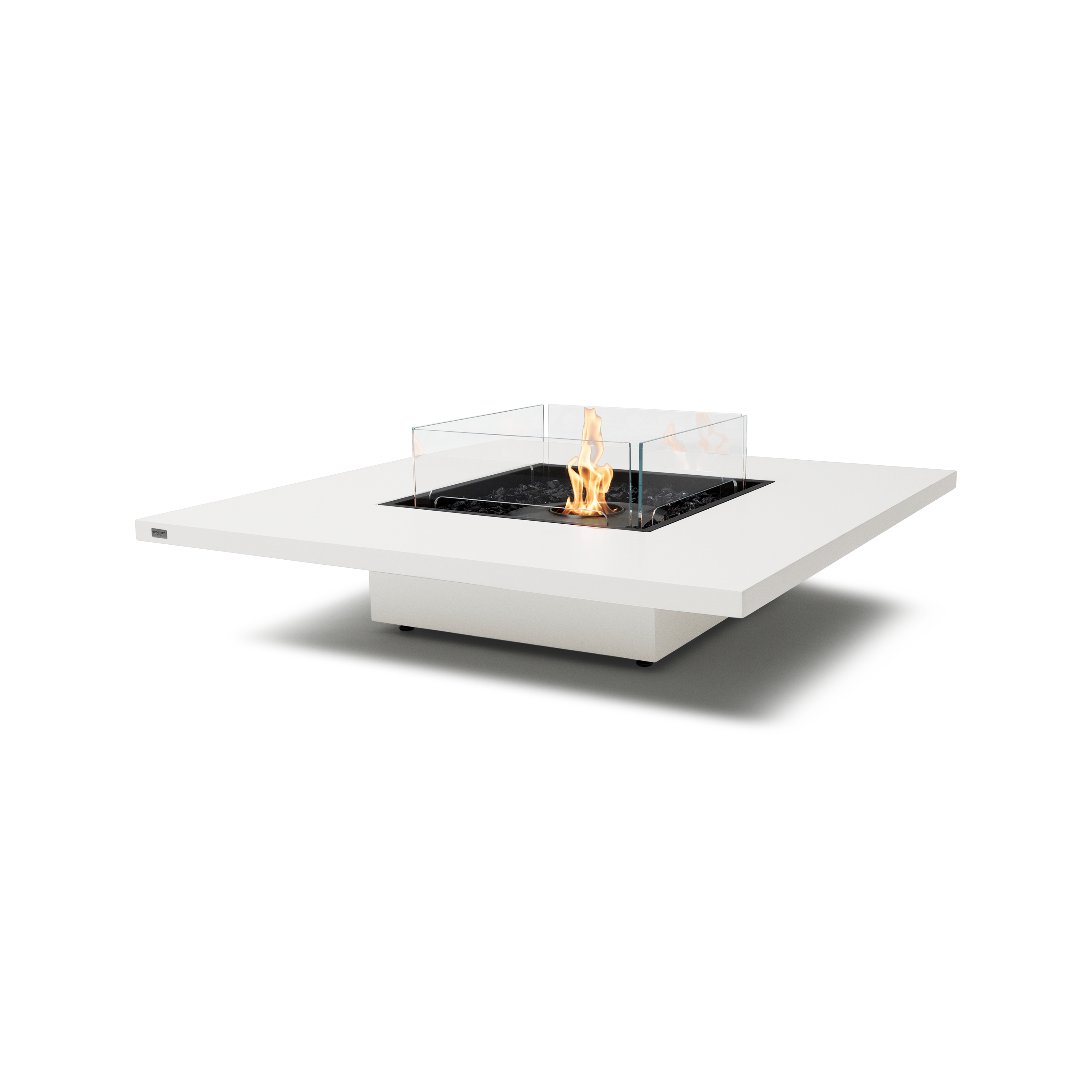 EcoSmart Fire Vertigo 50" Bone Freestanding Indoor Fire Table with Black Burner and Floating Base by MAD Design Group