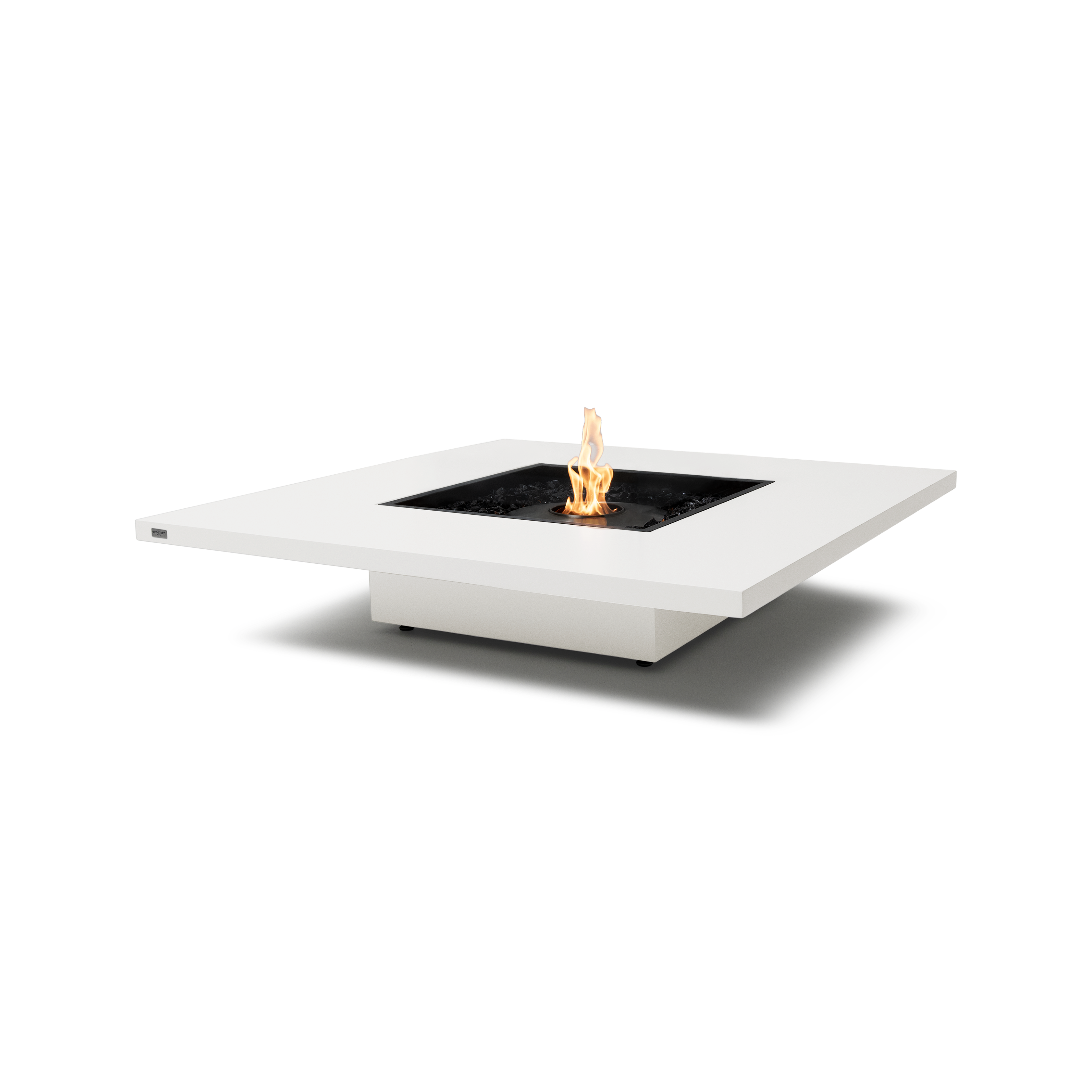 EcoSmart Fire Vertigo 50" Bone Freestanding Indoor Fire Table with Black Burner and Floating Base by MAD Design Group