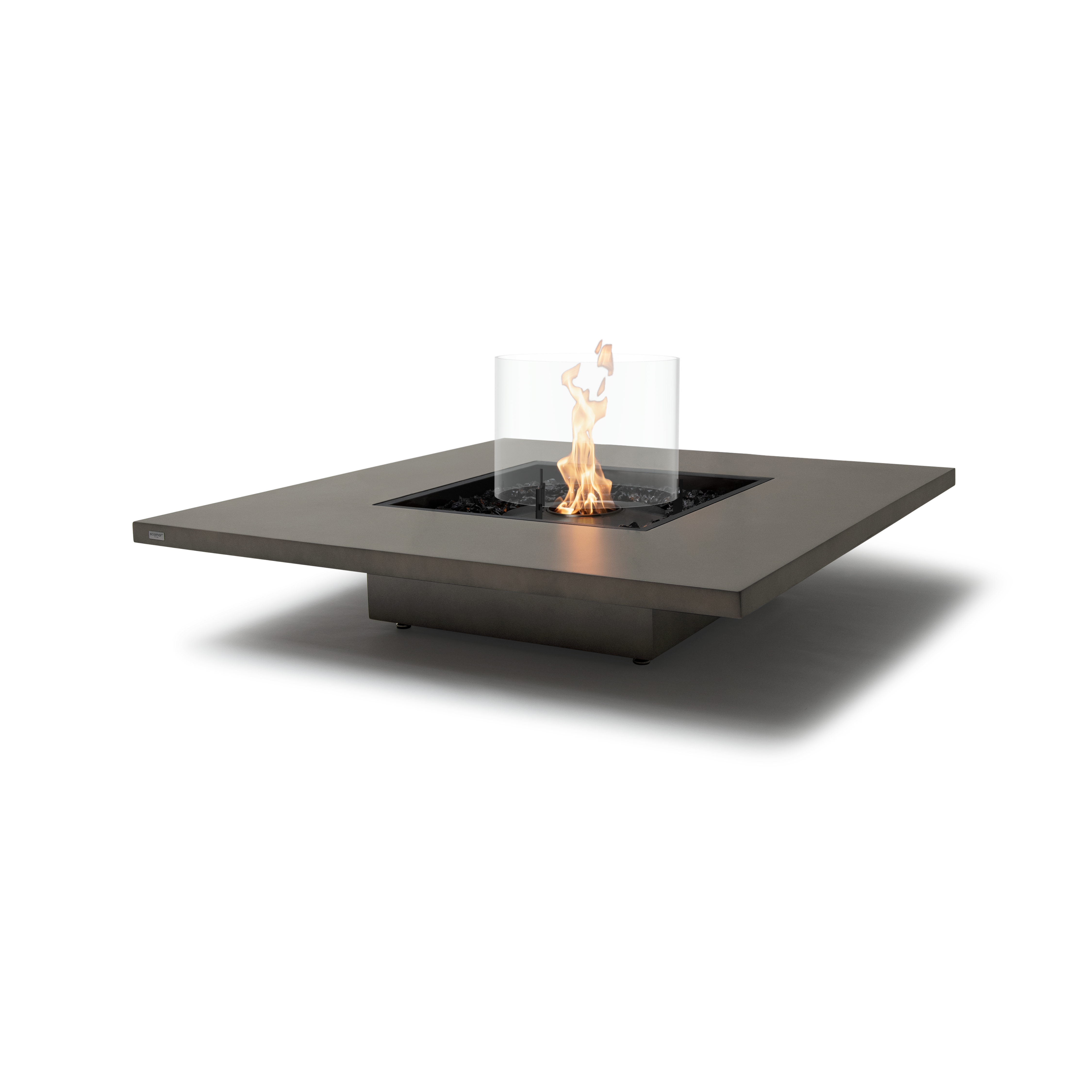 EcoSmart Fire Vertigo 50" Natural Freestanding Indoor Fire Table with Black Burner – Sleek Concrete Surface by MAD Design Group