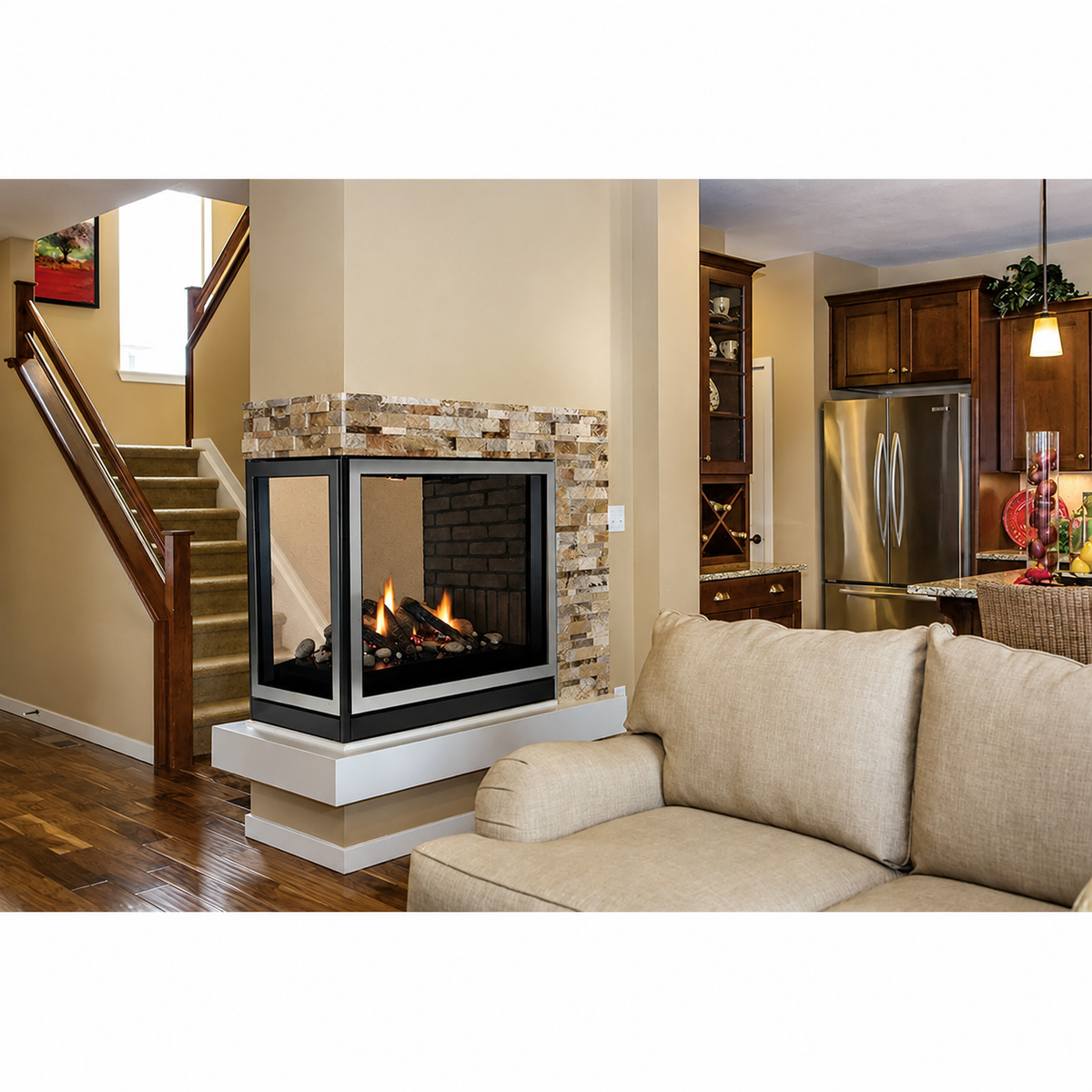 Empire Tahoe Clean Face Peninsula 36" Multi-Sided Direct Vent Gas Fireplace