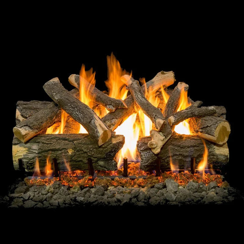 Grand Canyon Gas Logs - Arizona Weathered Oak Charred See Through