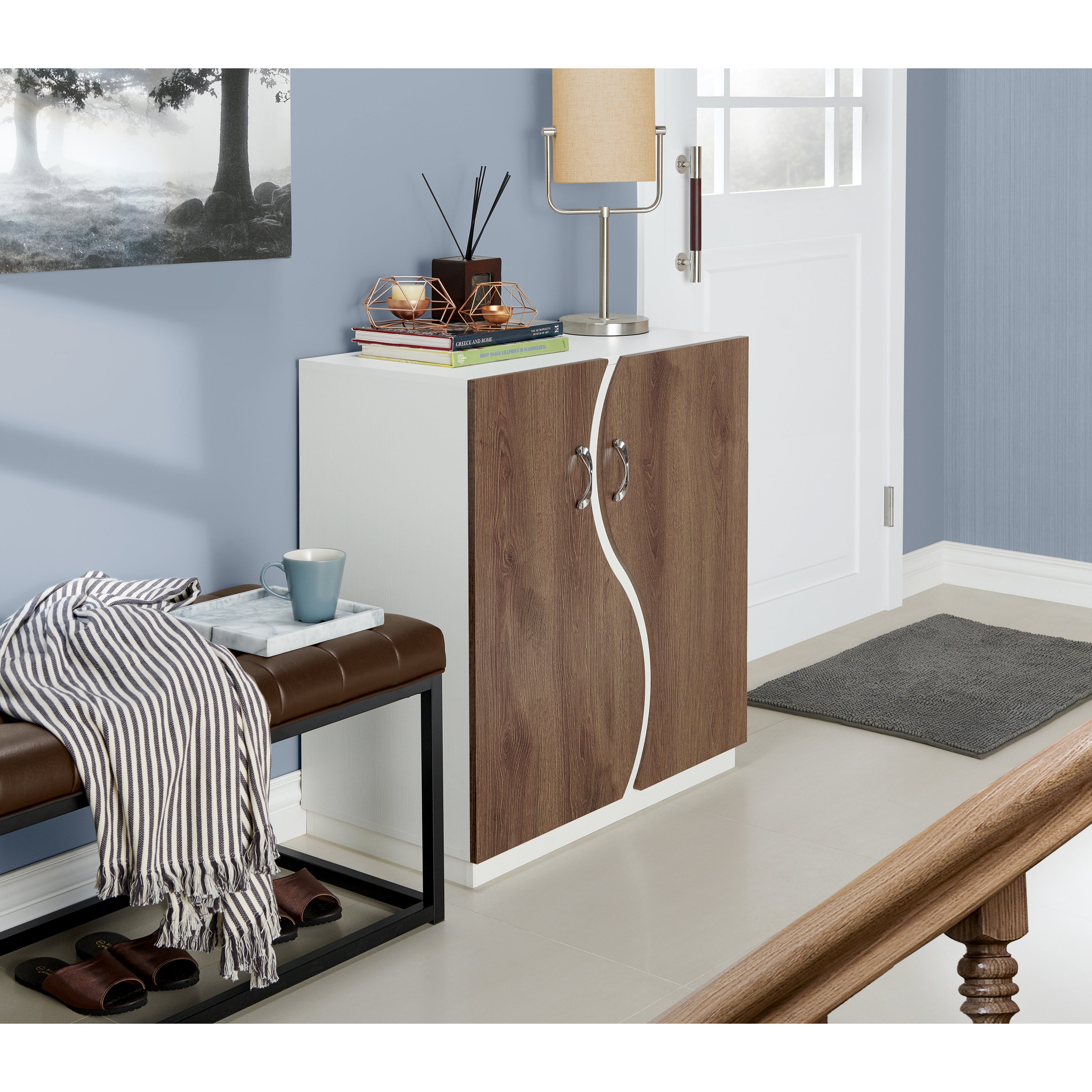 Ashton Contemporary 8-Shelf Shoe Cabinet-Furniture of America