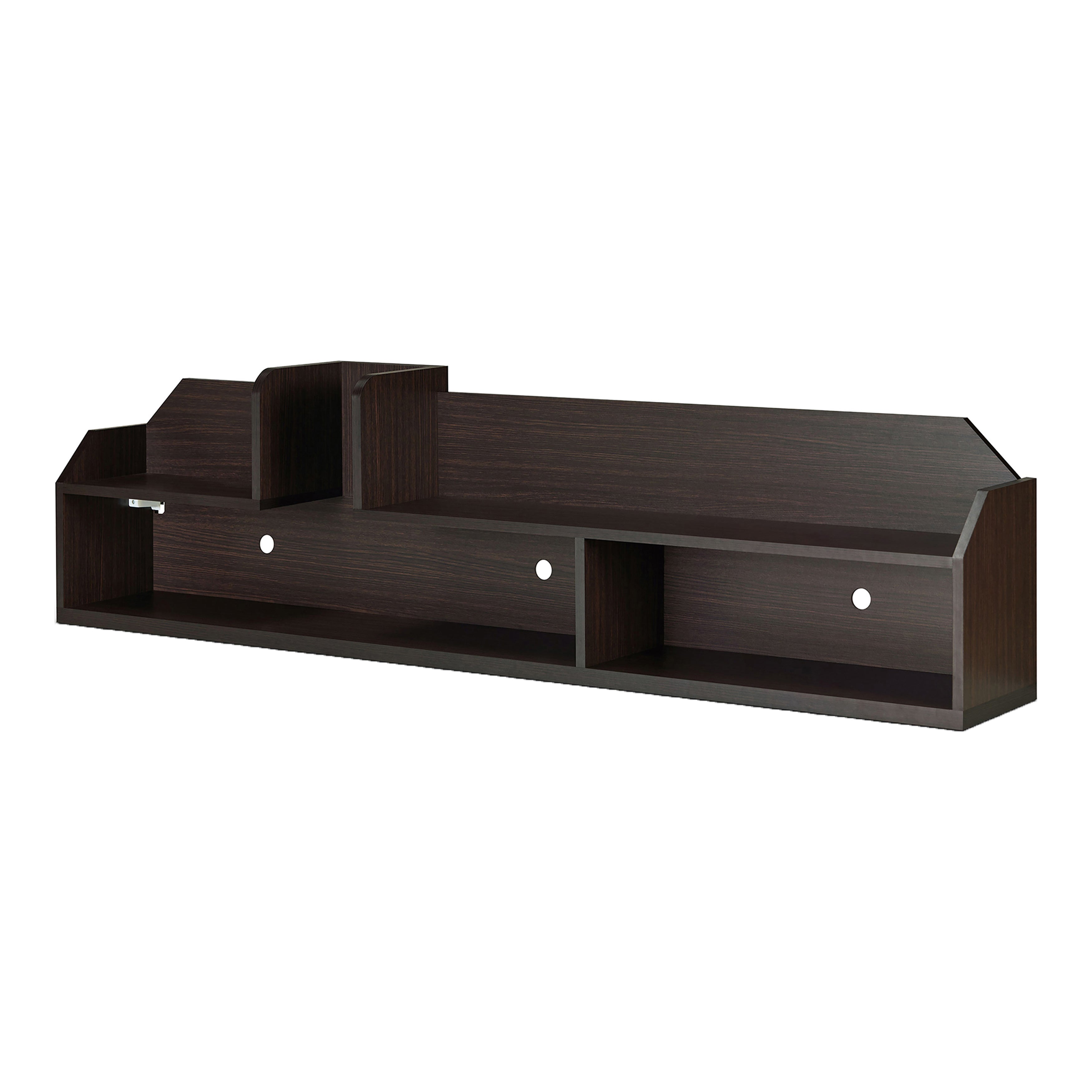 Caudalie 4-Shelf Floating TV Stand in Walnut