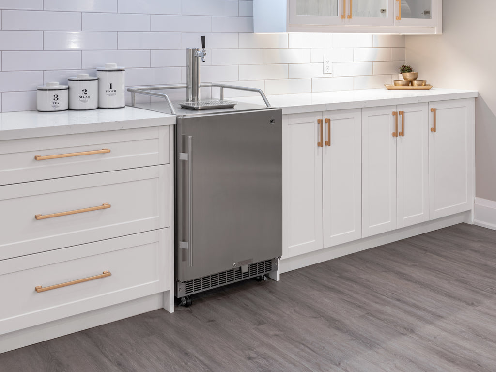Home White Two Door Base Cabinet with glass doors, 36 Inch