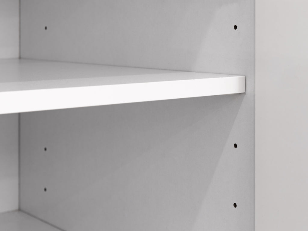 Home White Two Door Base Cabinet with glass doors, 36 Inch