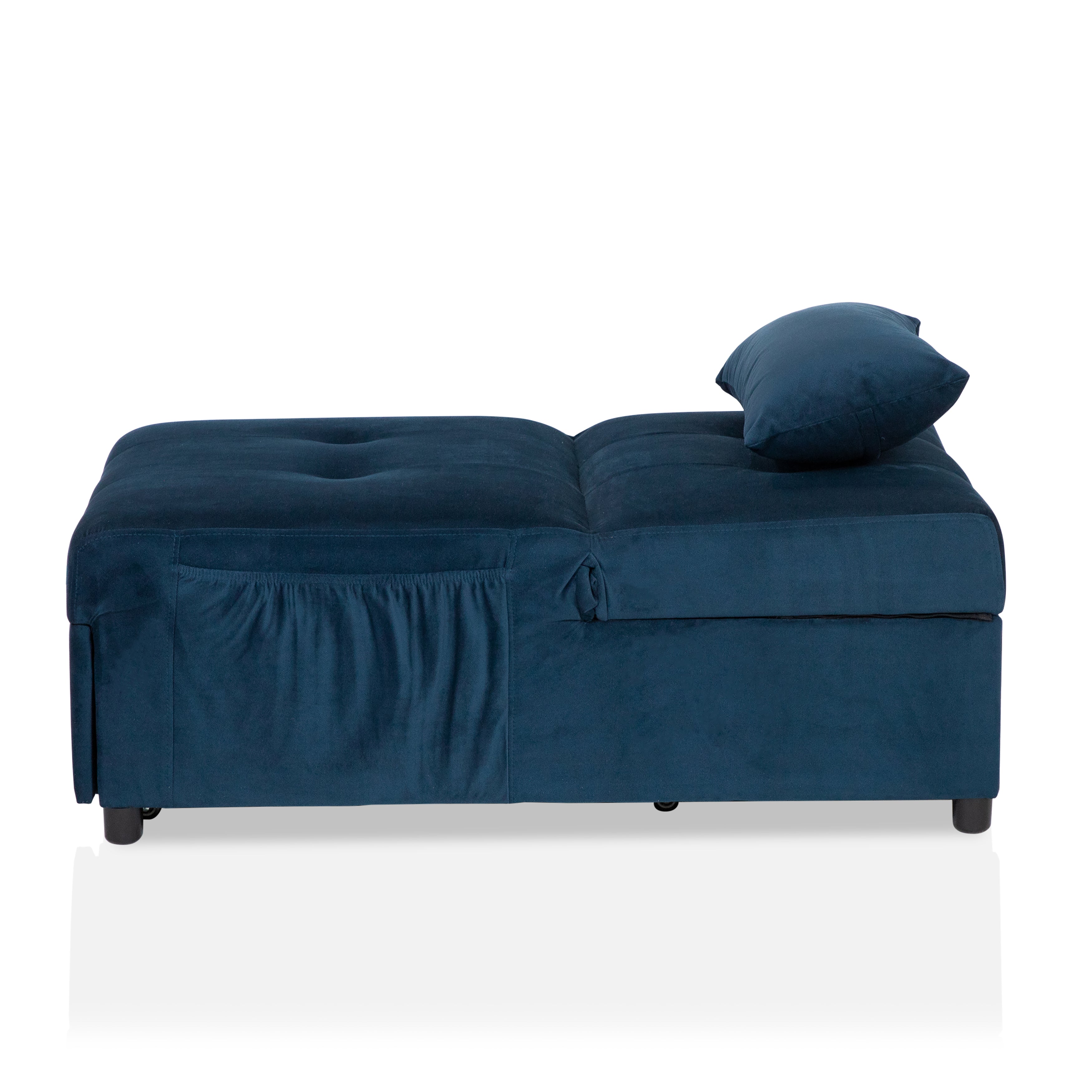 Macron Storage Futon Chair in Navy
