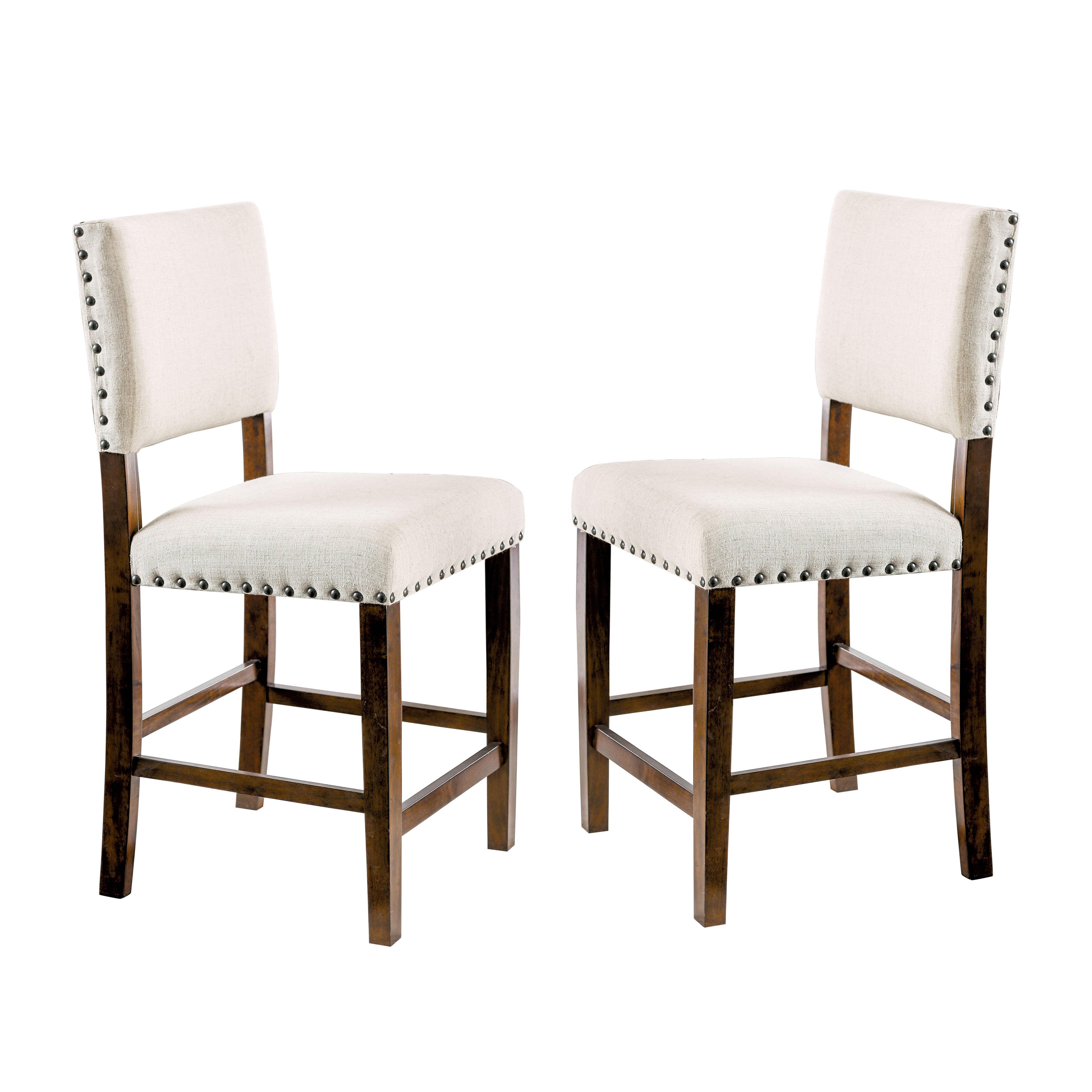 Wirtz Industrial Nailhead Trim Counter Height Chairs (Set of 2)