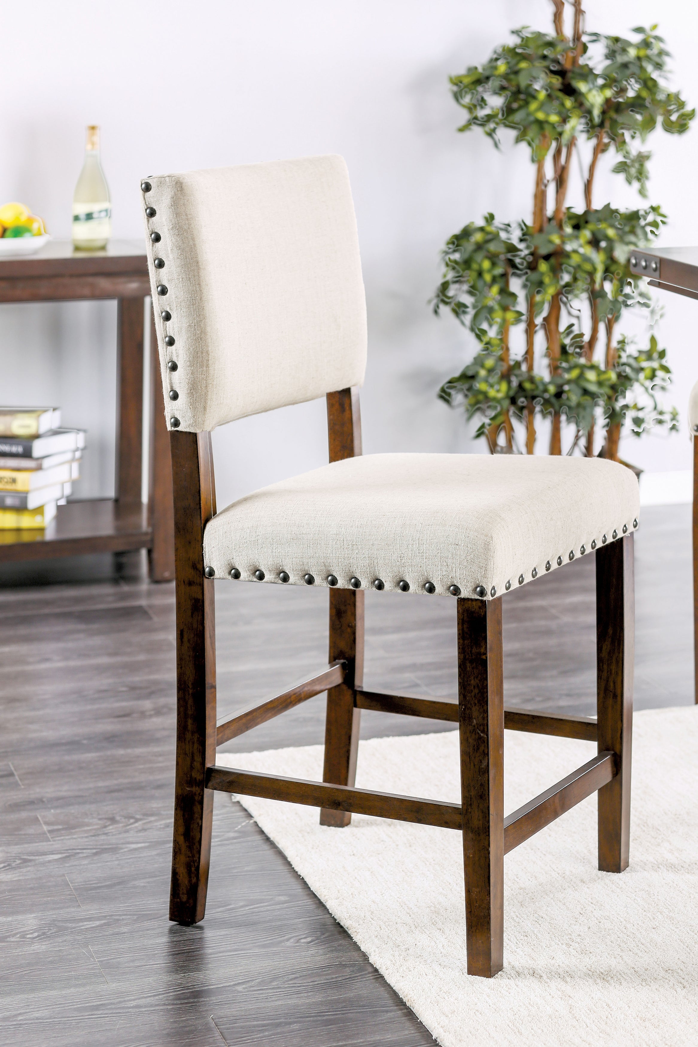 Wirtz Industrial Nailhead Trim Counter Height Chairs (Set of 2)