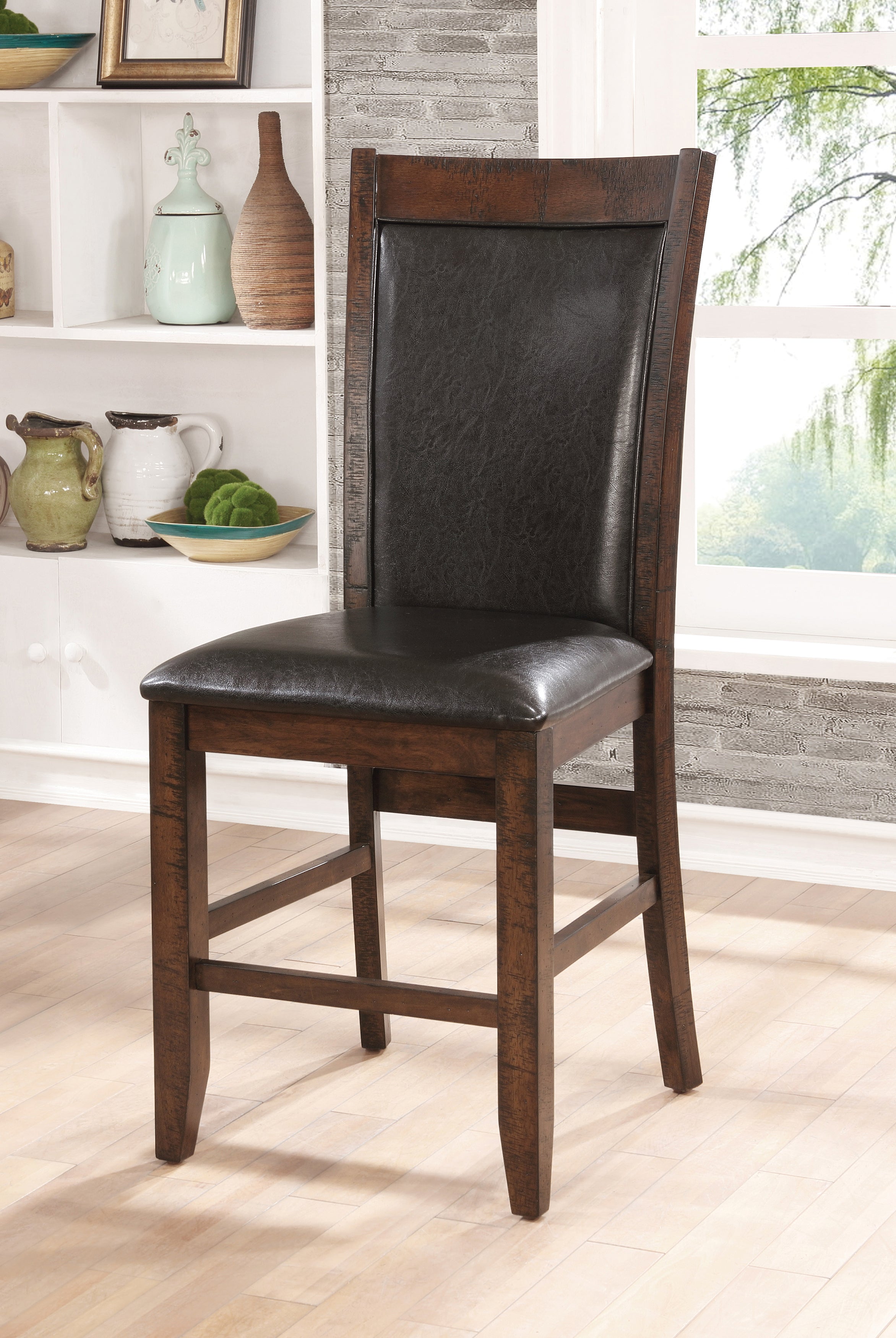 Geo Transitional Padded Counter Height Chairs (Set of 2)
