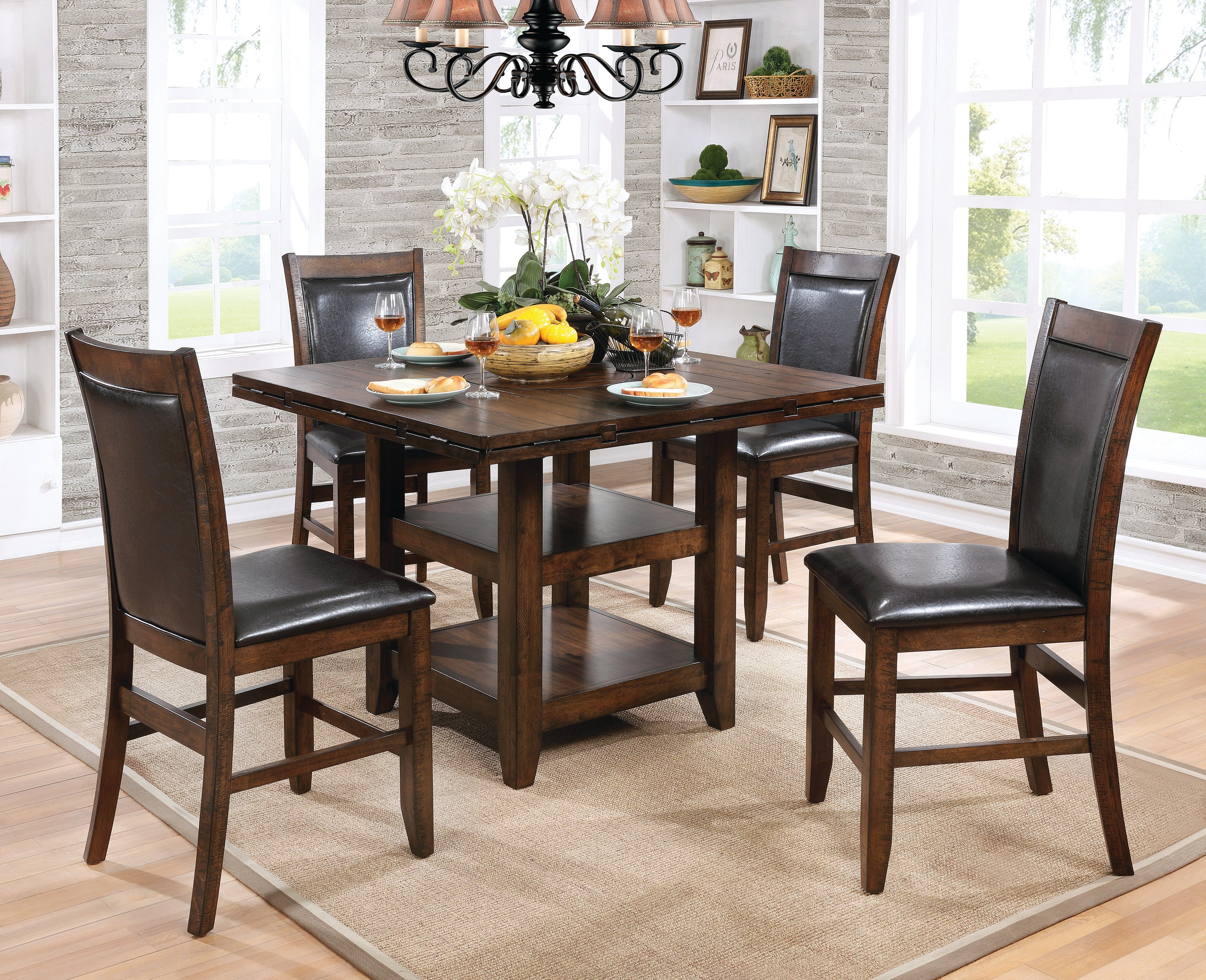 Geo Transitional Padded Counter Height Chairs (Set of 2)