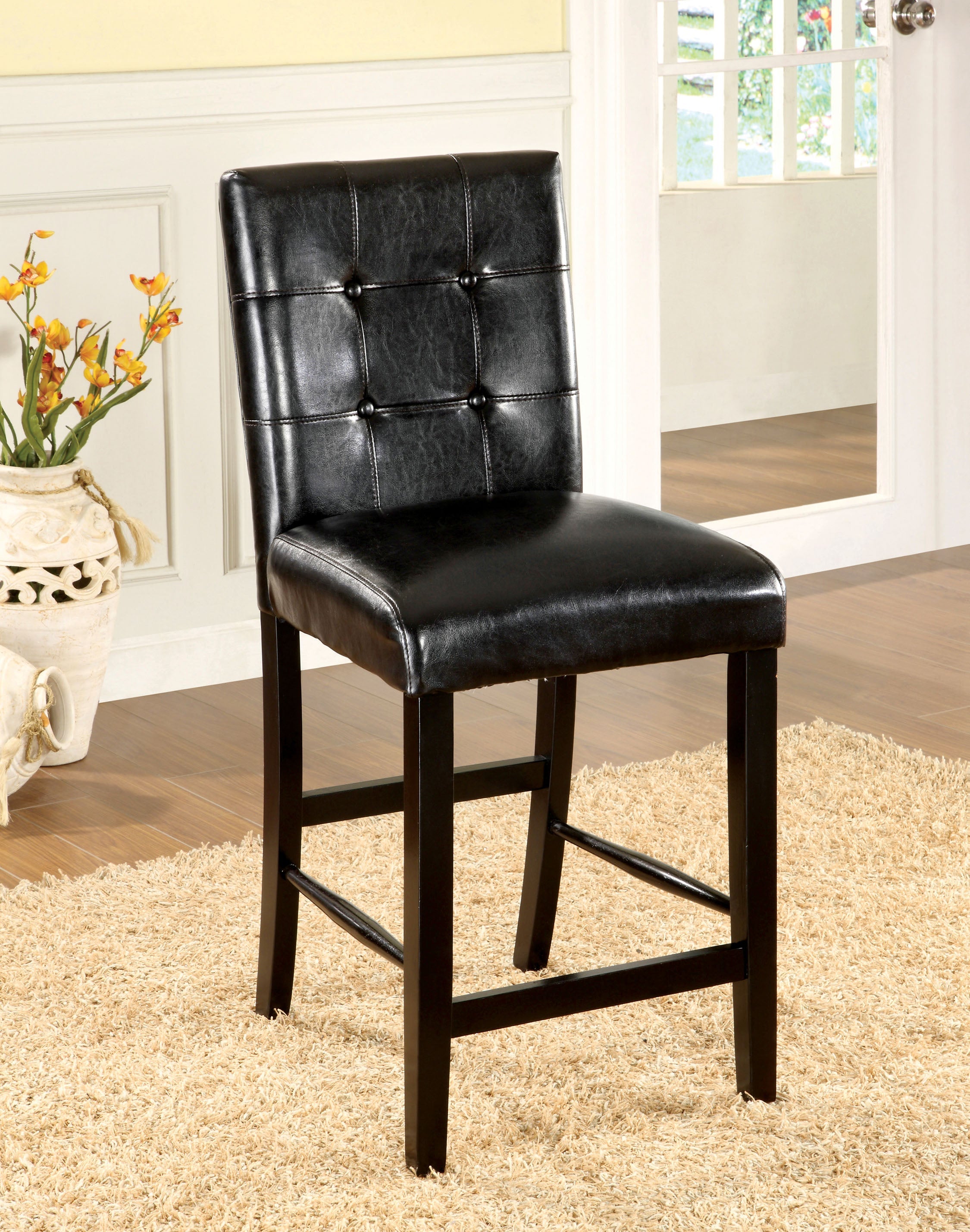 Geria Contemporary Upholstered Counter Height Chairs (Set of 2)