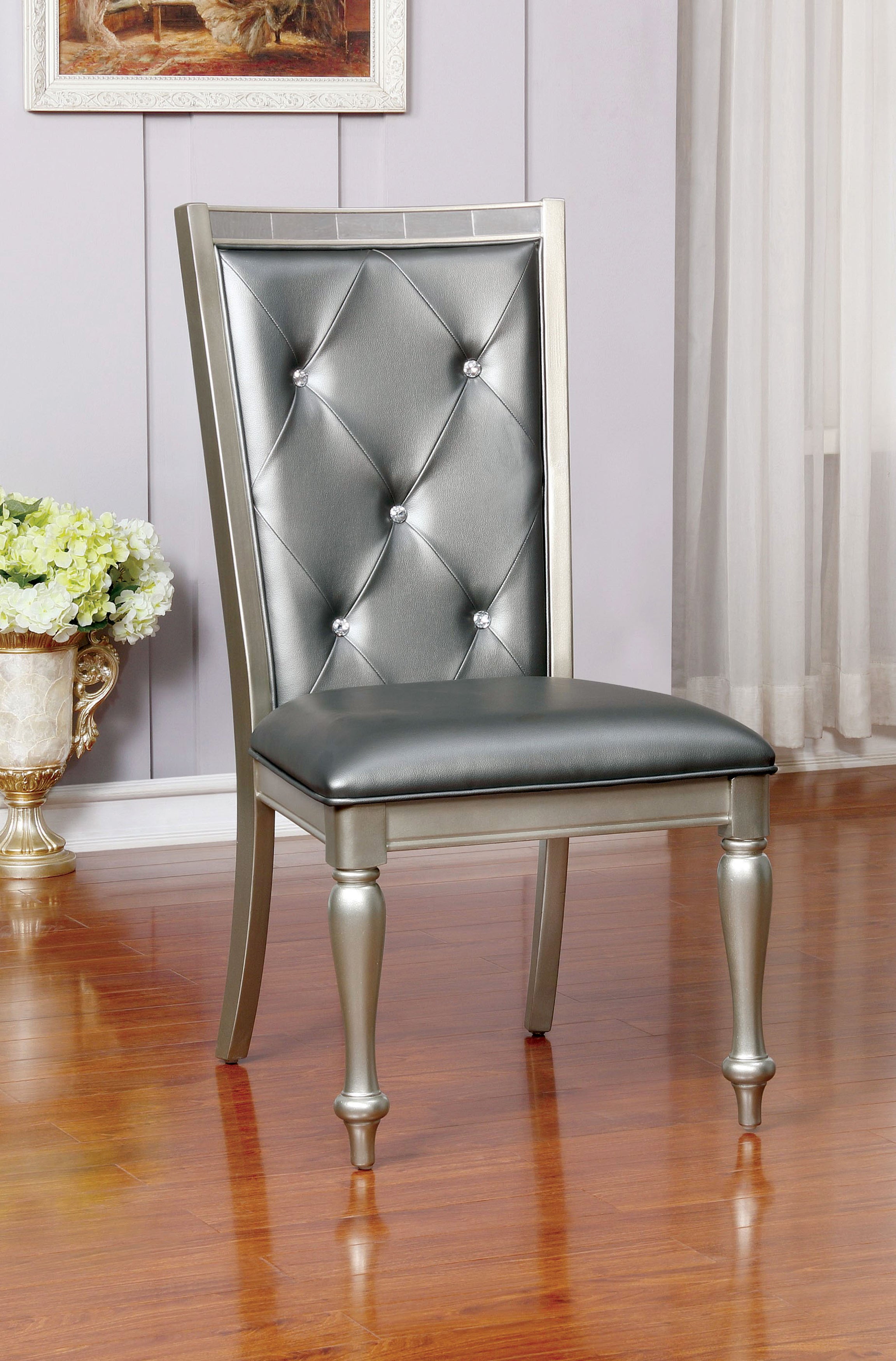 Vern Contemporary Tufted Back Side Chairs (Set of 2)