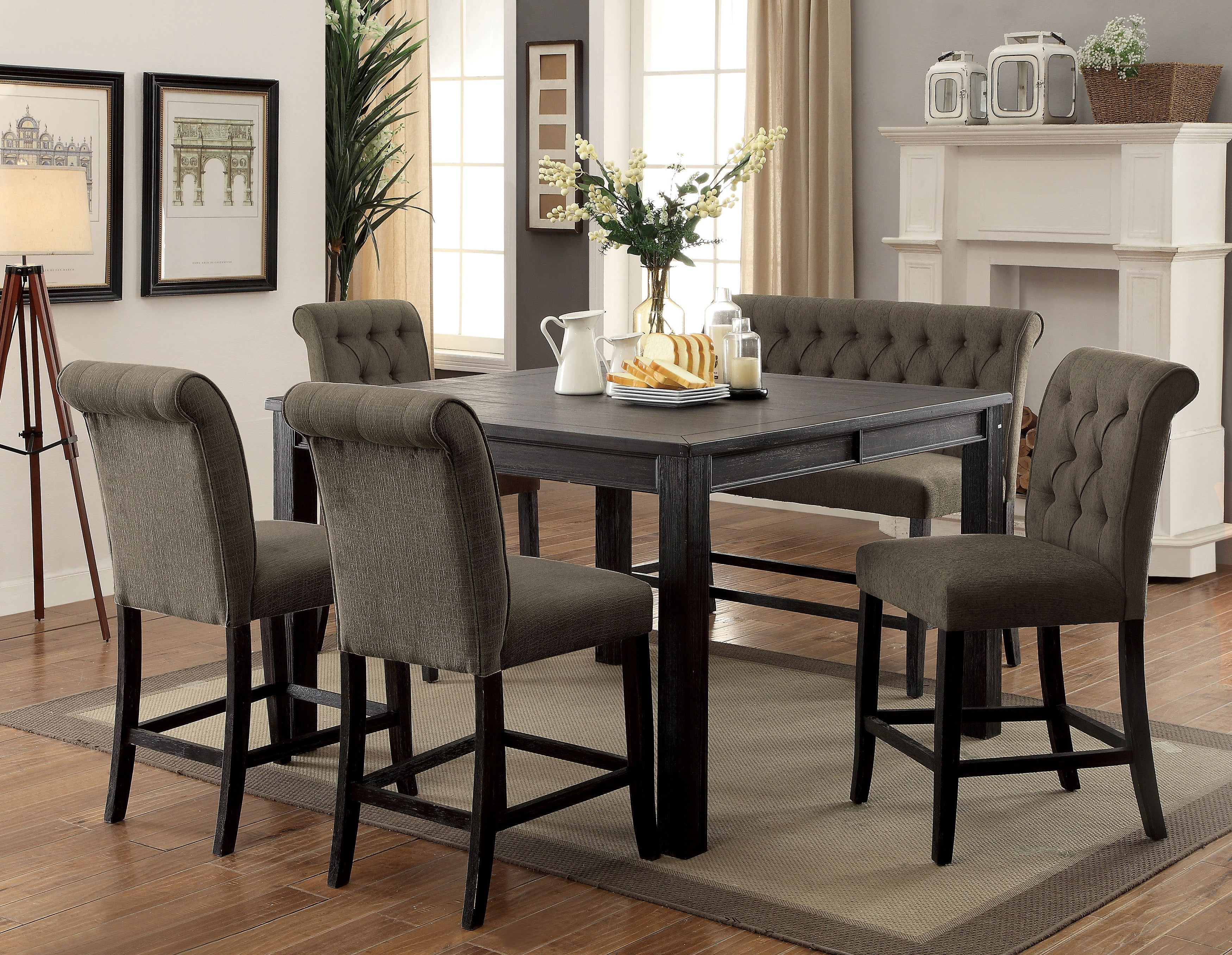 Lubbers Rustic Square Counter Height Table in Antique Black