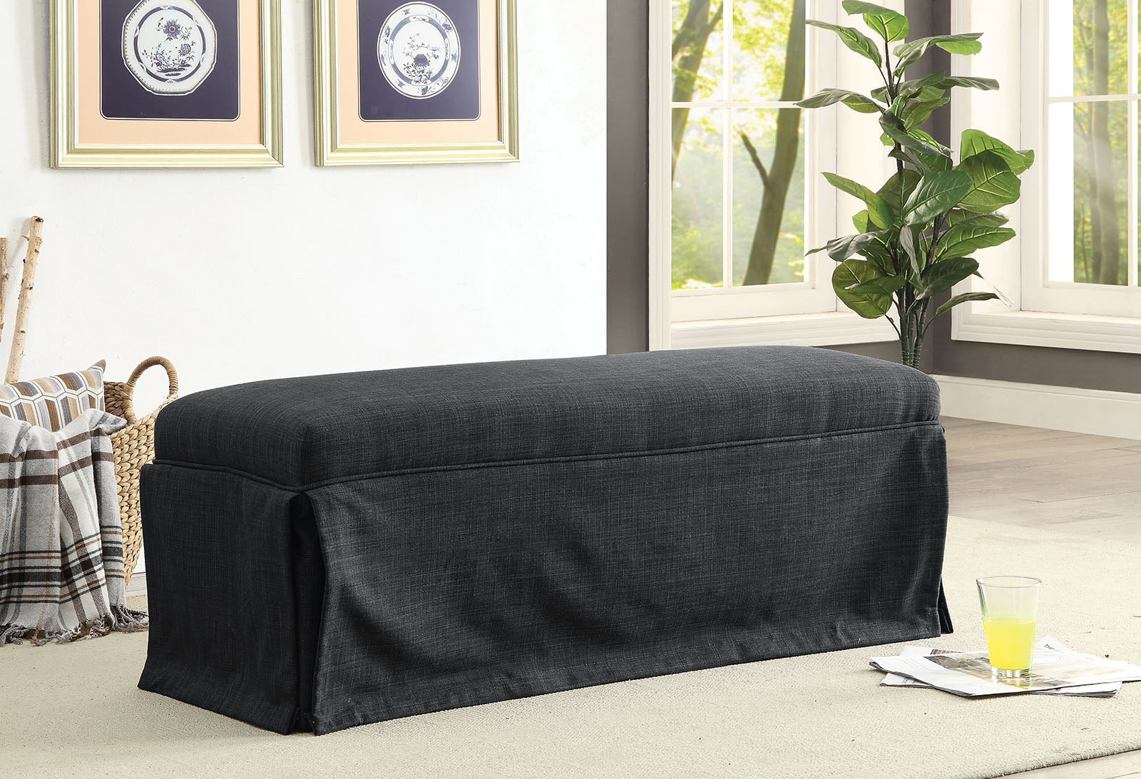 Cullen Rustic Bench in Dark Gray
